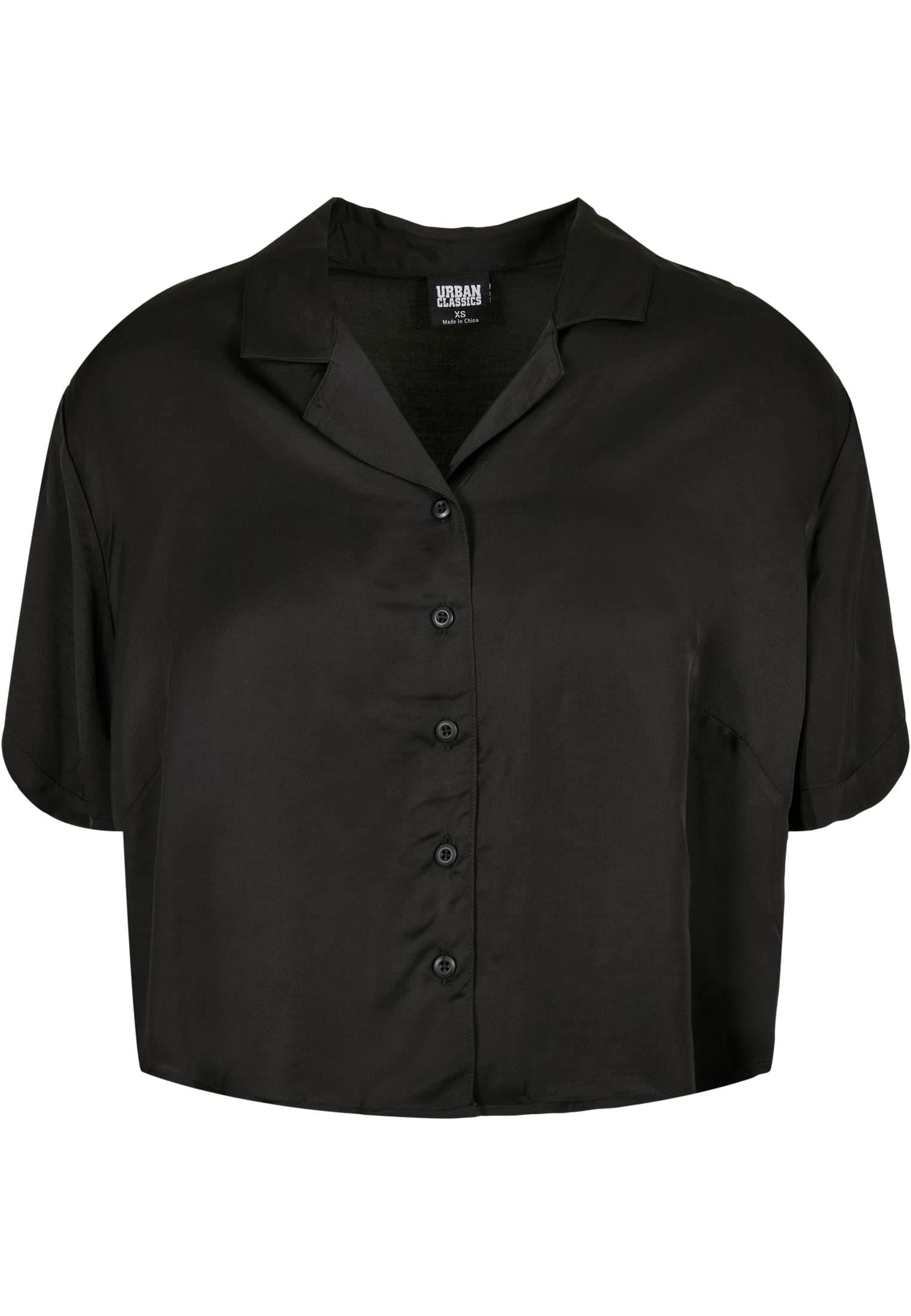 Ladies Viscose Satin Resort Shirt | black