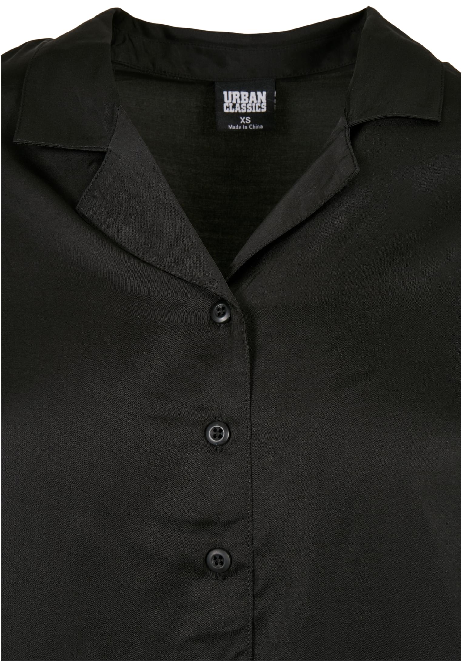 Ladies Viscose Satin Resort Shirt | black