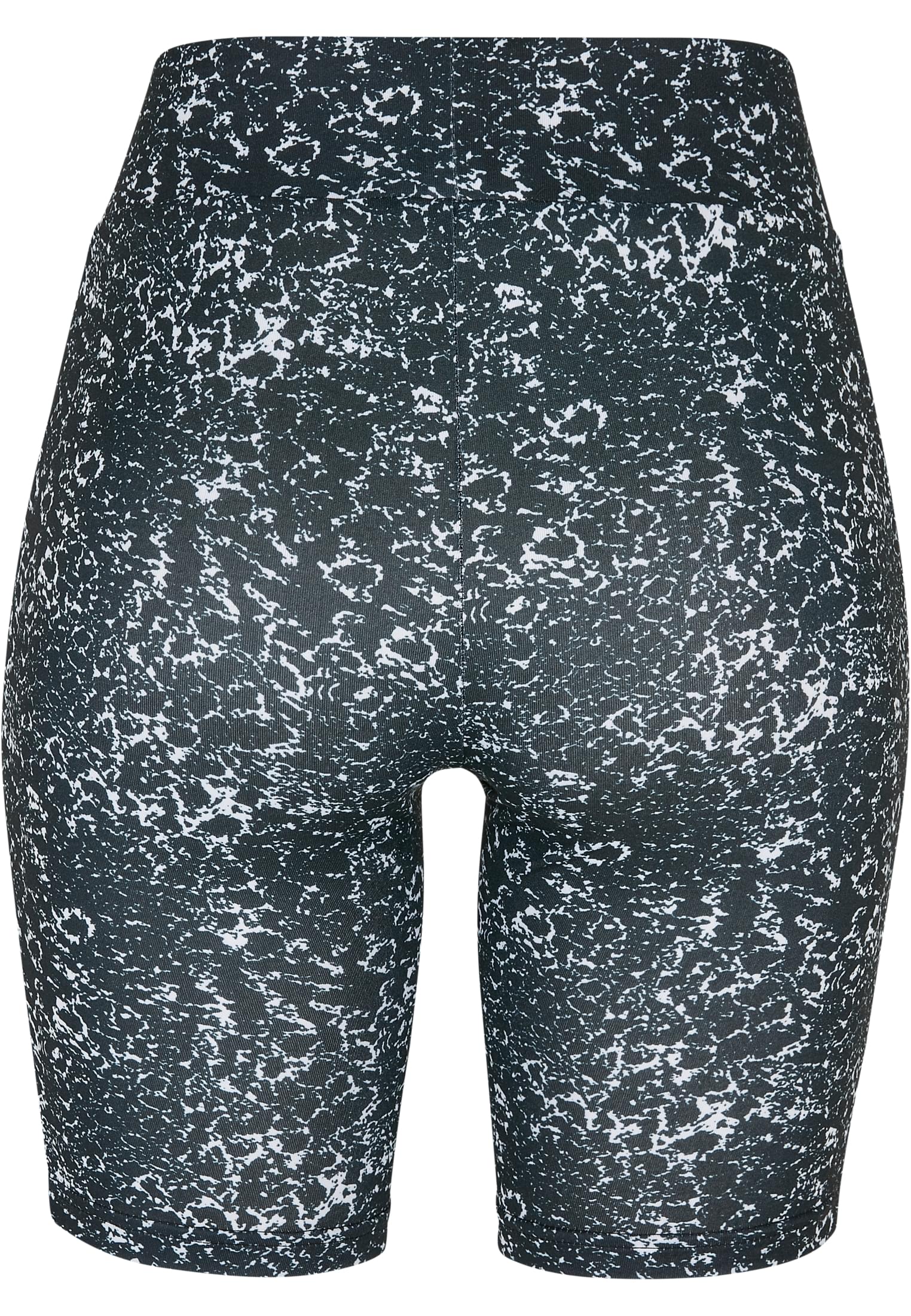 Ladies Tie Dye High Waist Cycle Shorts | black/white