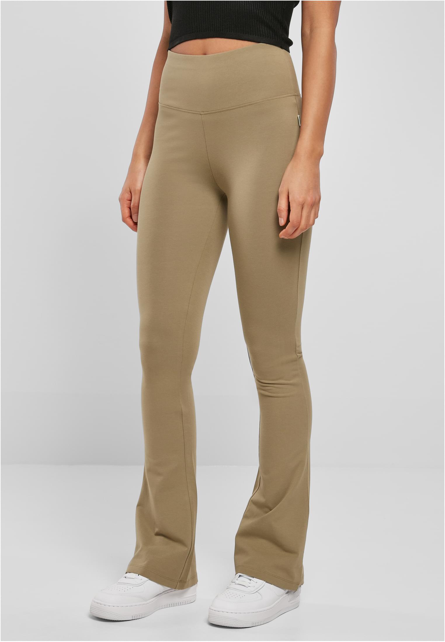 Ladies Organic Stretch Jersey Bootcut Leggings | khaki