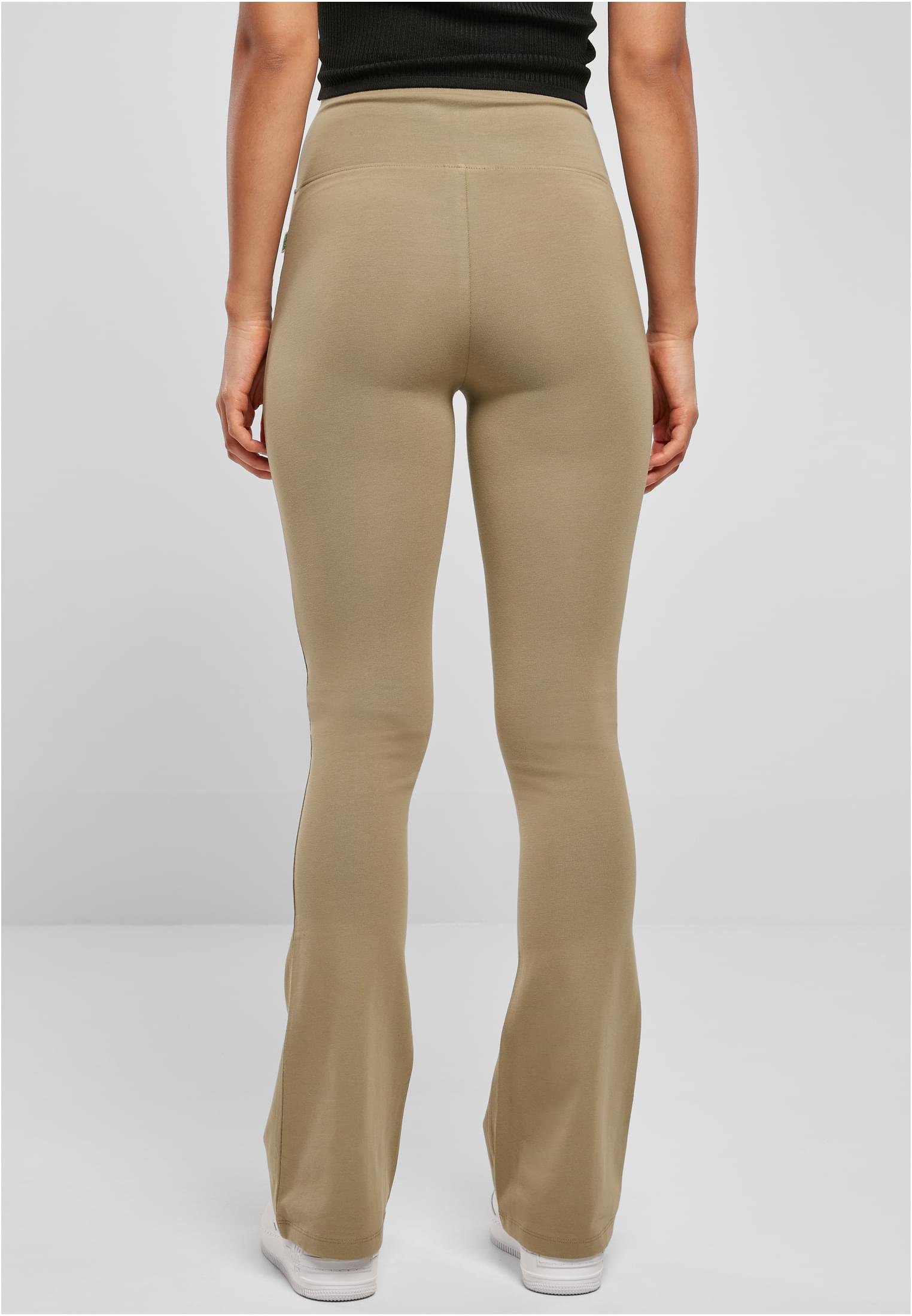 Ladies Organic Stretch Jersey Bootcut Leggings | khaki