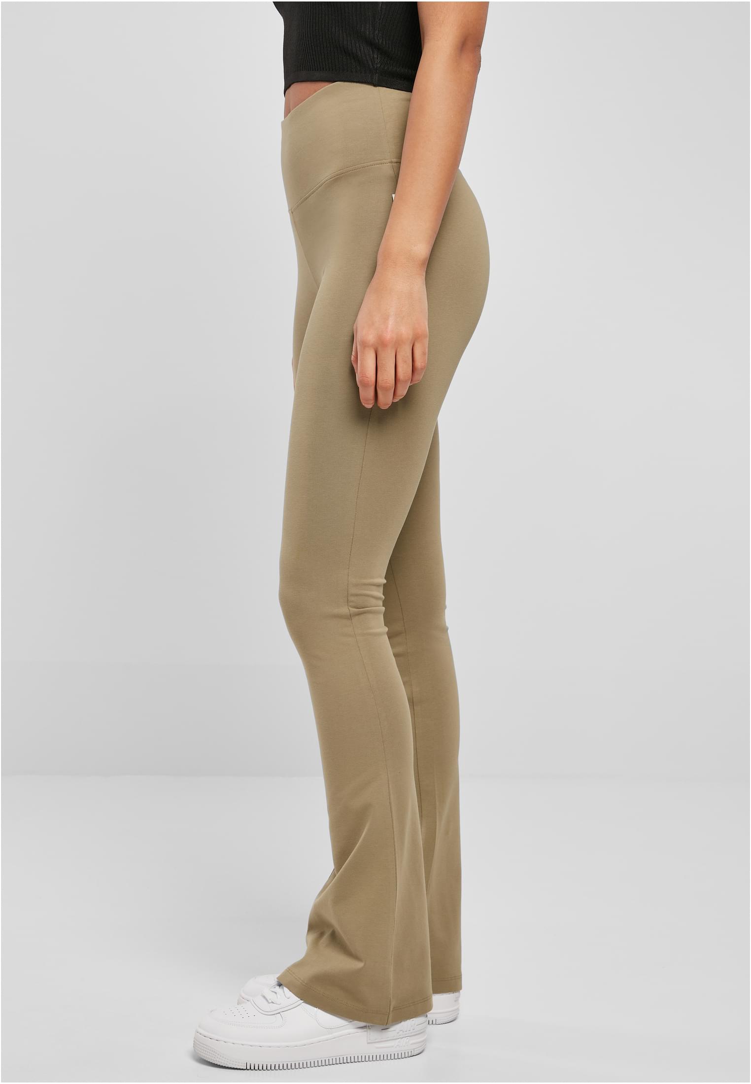 Ladies Organic Stretch Jersey Bootcut Leggings | khaki