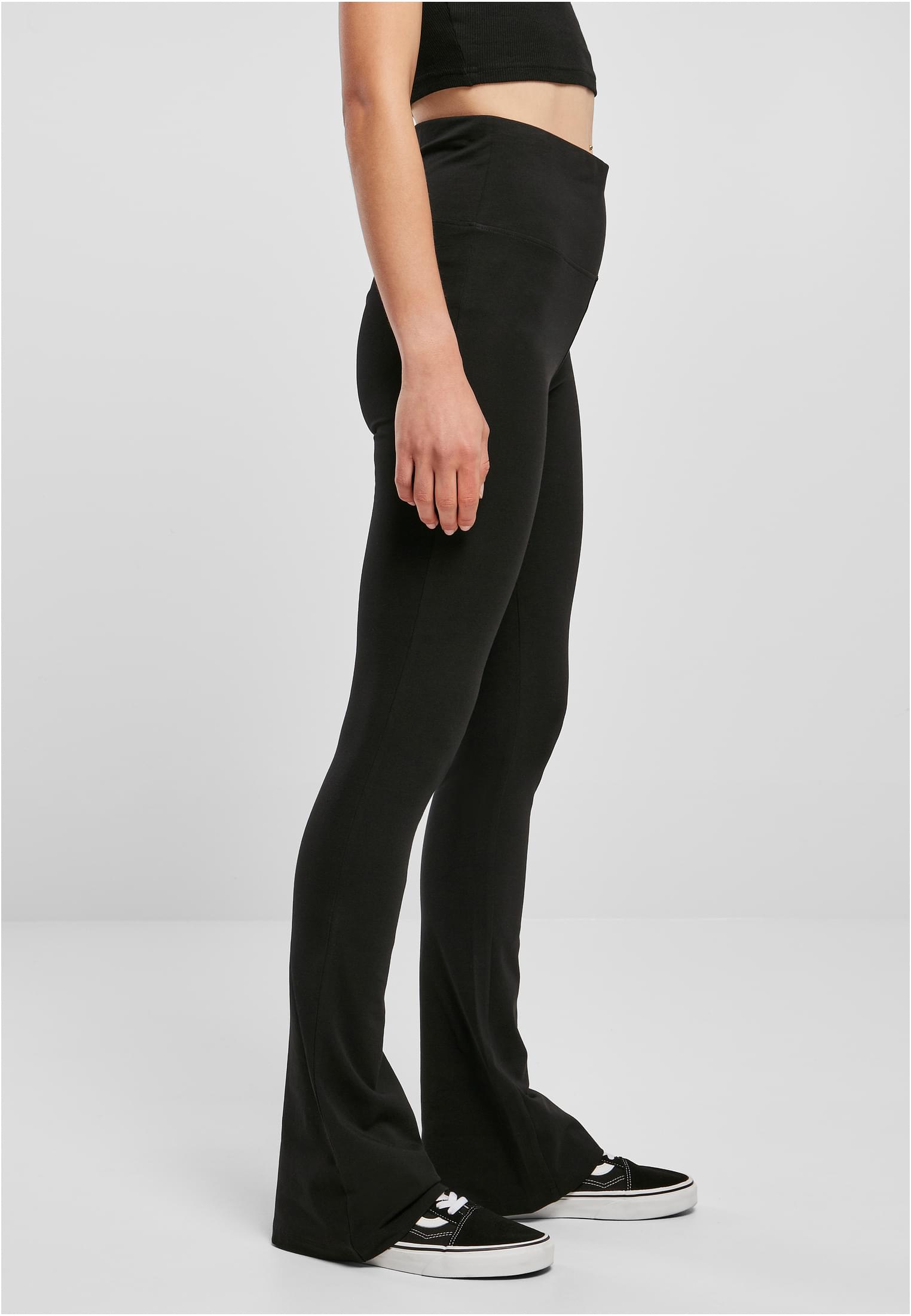 Ladies Organic Stretch Jersey Bootcut Leggings | black