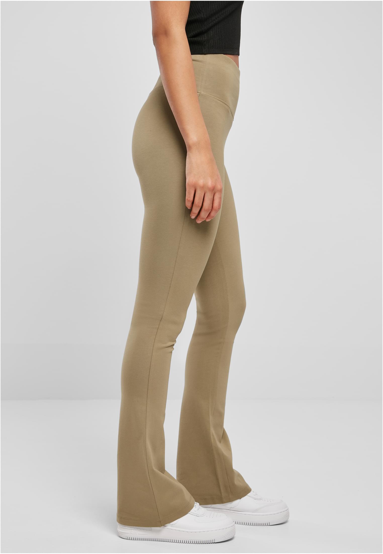 Ladies Organic Stretch Jersey Bootcut Leggings | khaki