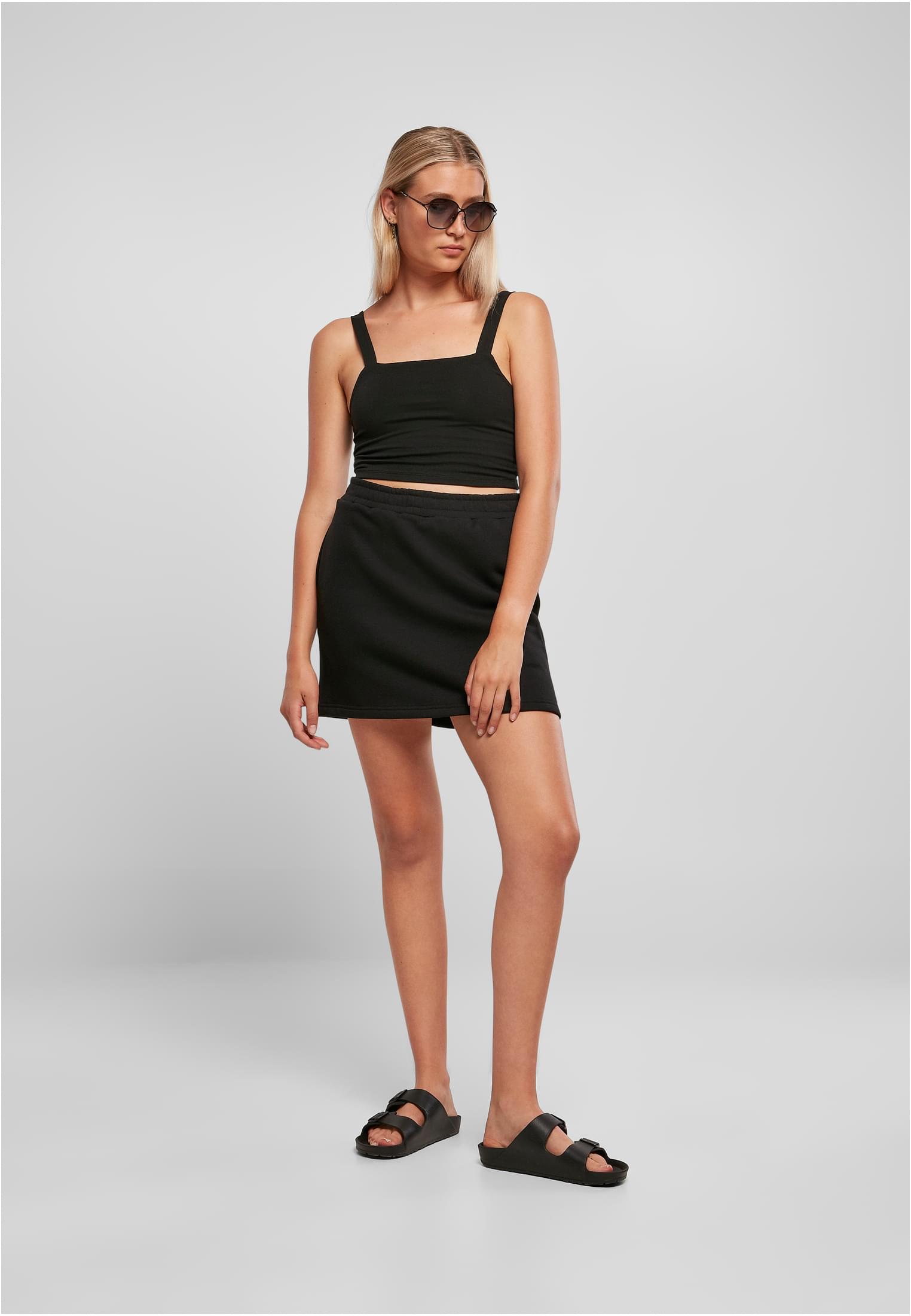 Ladies Organic Terry Mini Skirt | black