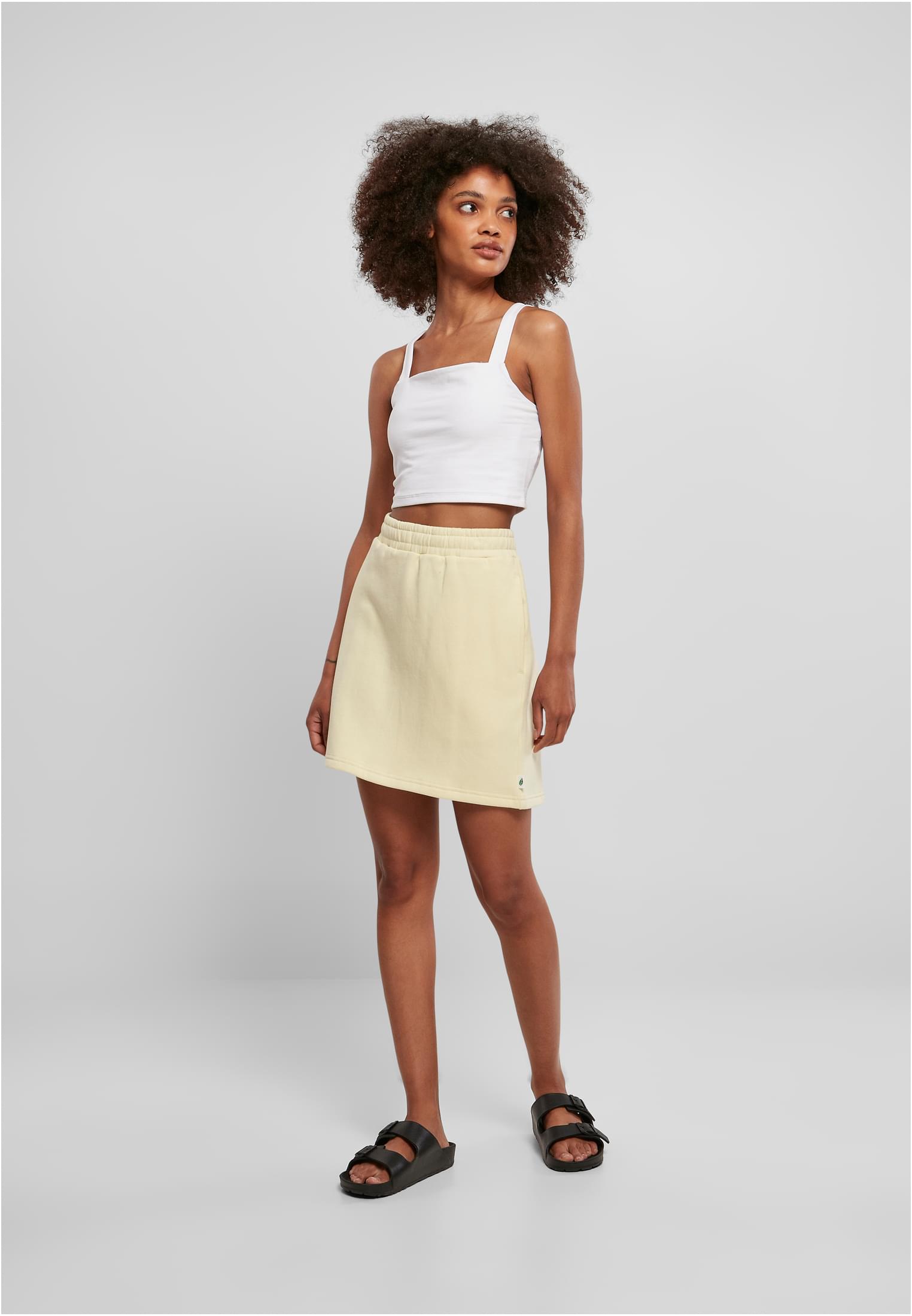 Ladies Organic Terry Mini Skirt | softyellow