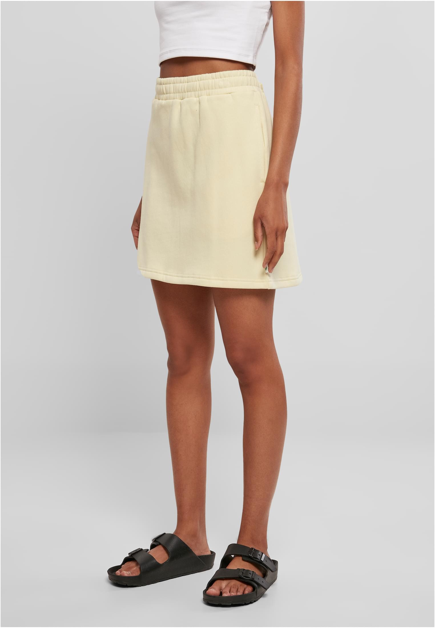 Ladies Organic Terry Mini Skirt | softyellow