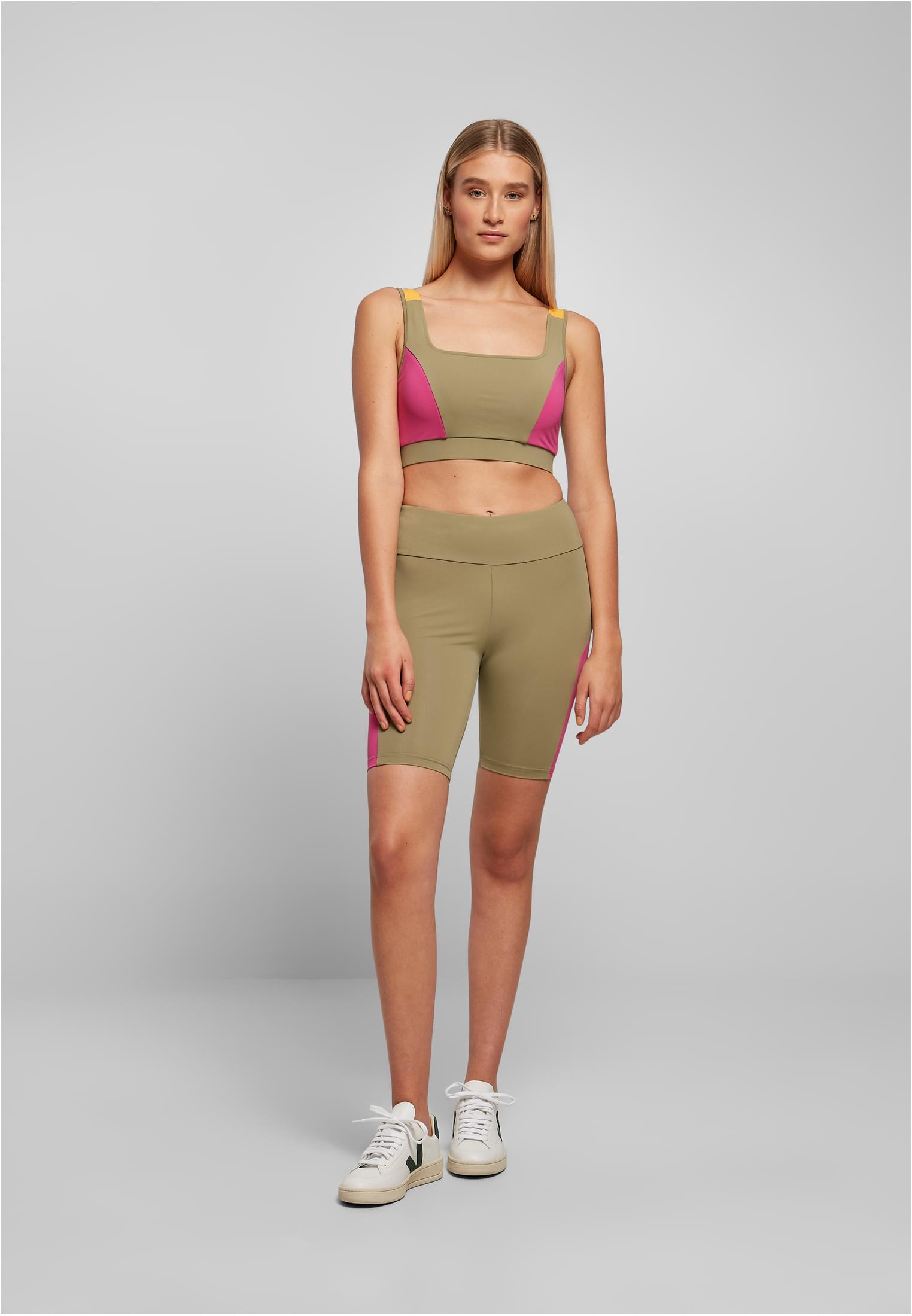 Ladies Color Block Bra | khaki/brightviolett/magimango