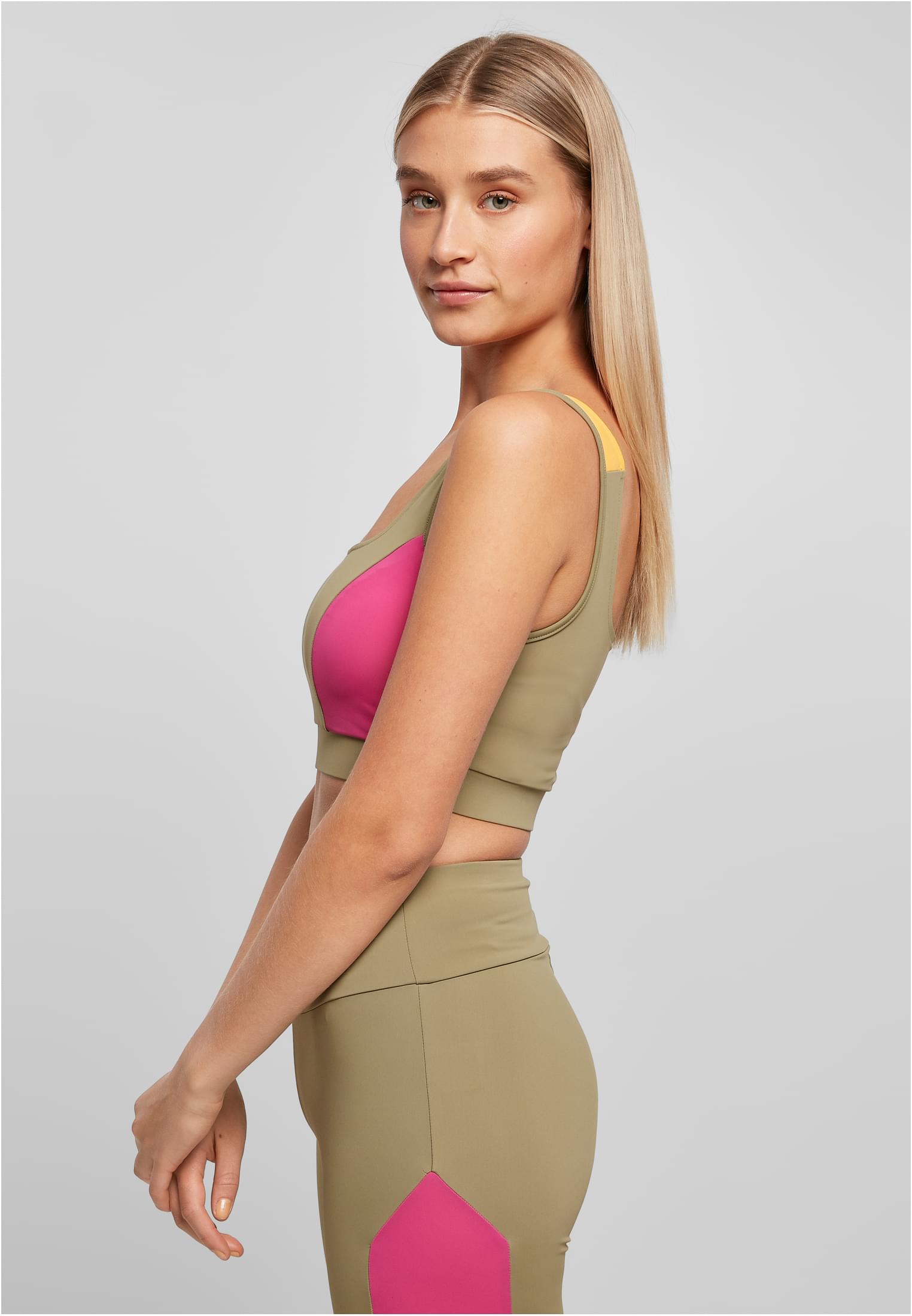 Ladies Color Block Bra | khaki/brightviolett/magimango