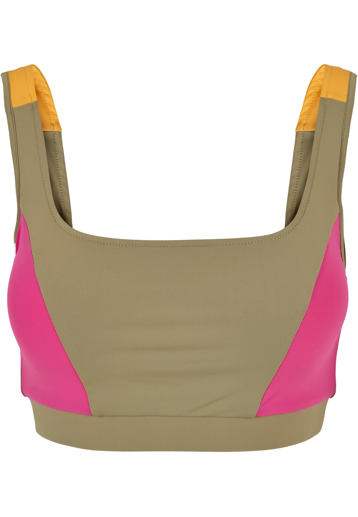 Ladies Color Block Bra | khaki/brightviolett/magimango