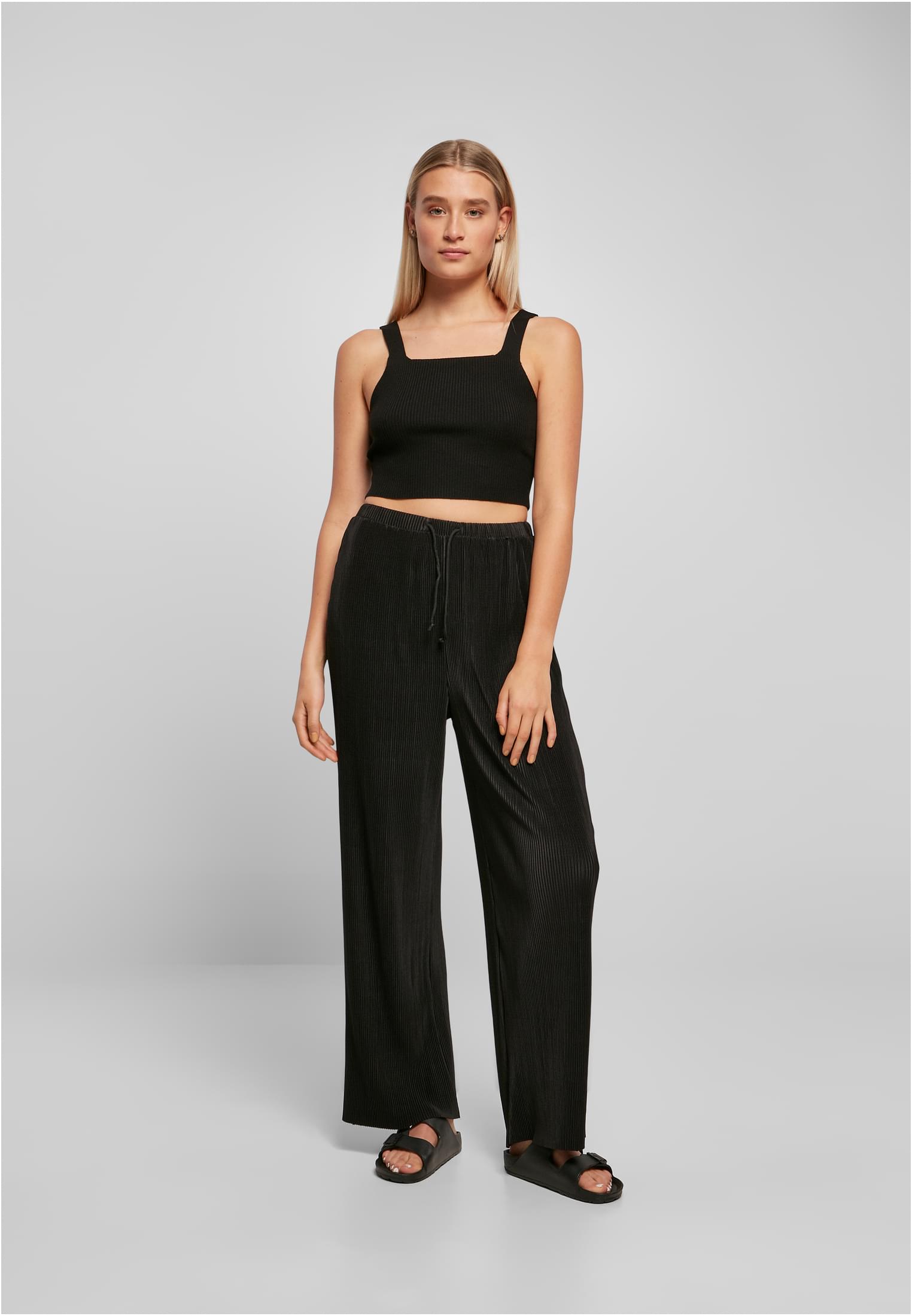 Ladies Plisse Pants | black