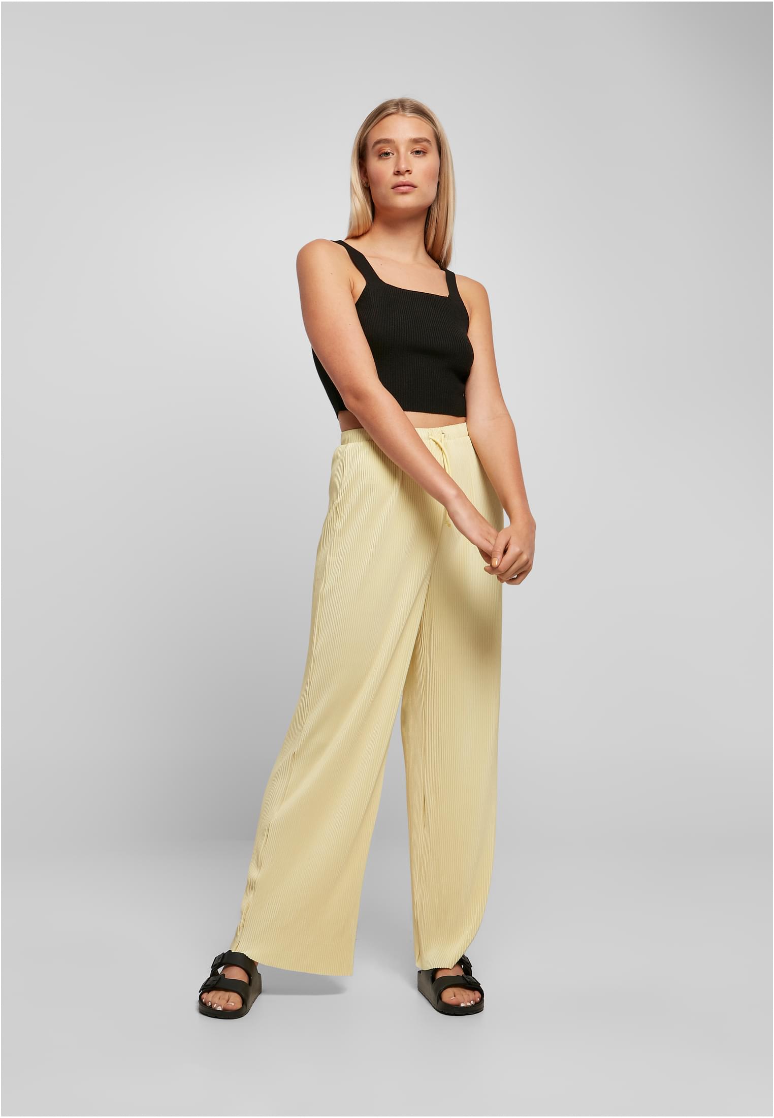 Ladies Plisse Pants | softyellow