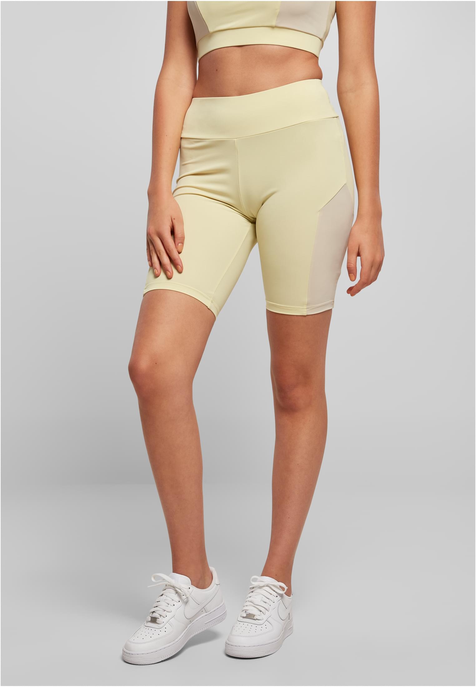 Ladies Color Block Cycle Shorts | softyellow/softseagrass