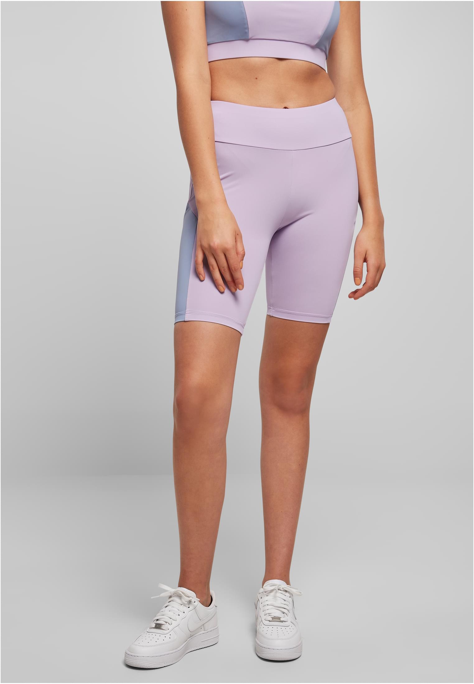 Ladies Color Block Cycle Shorts | lilac/violablue