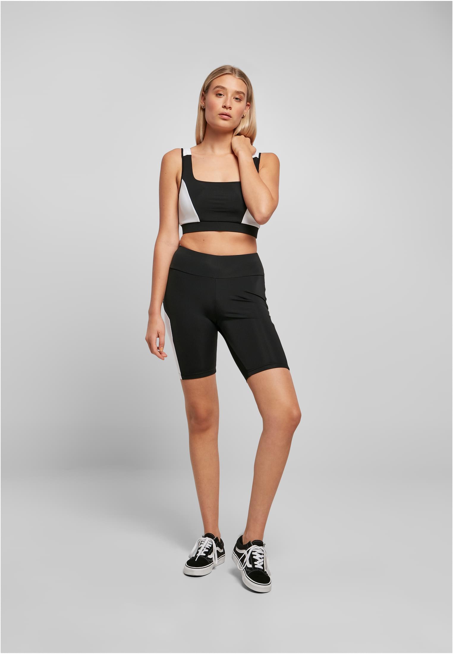 Ladies Color Block Cycle Shorts | black/white