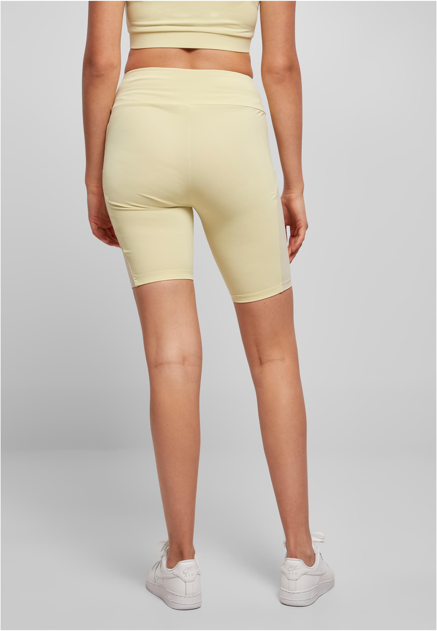 Ladies Color Block Cycle Shorts | softyellow/softseagrass