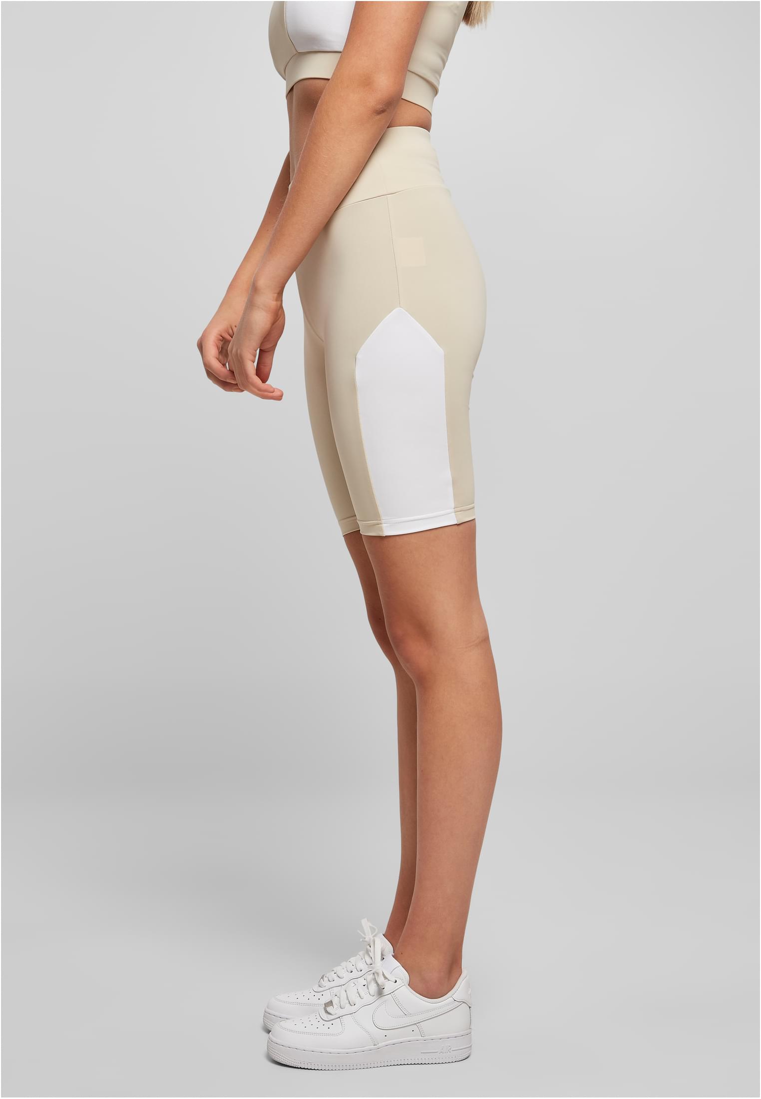 Ladies Color Block Cycle Shorts | softseagrass/white