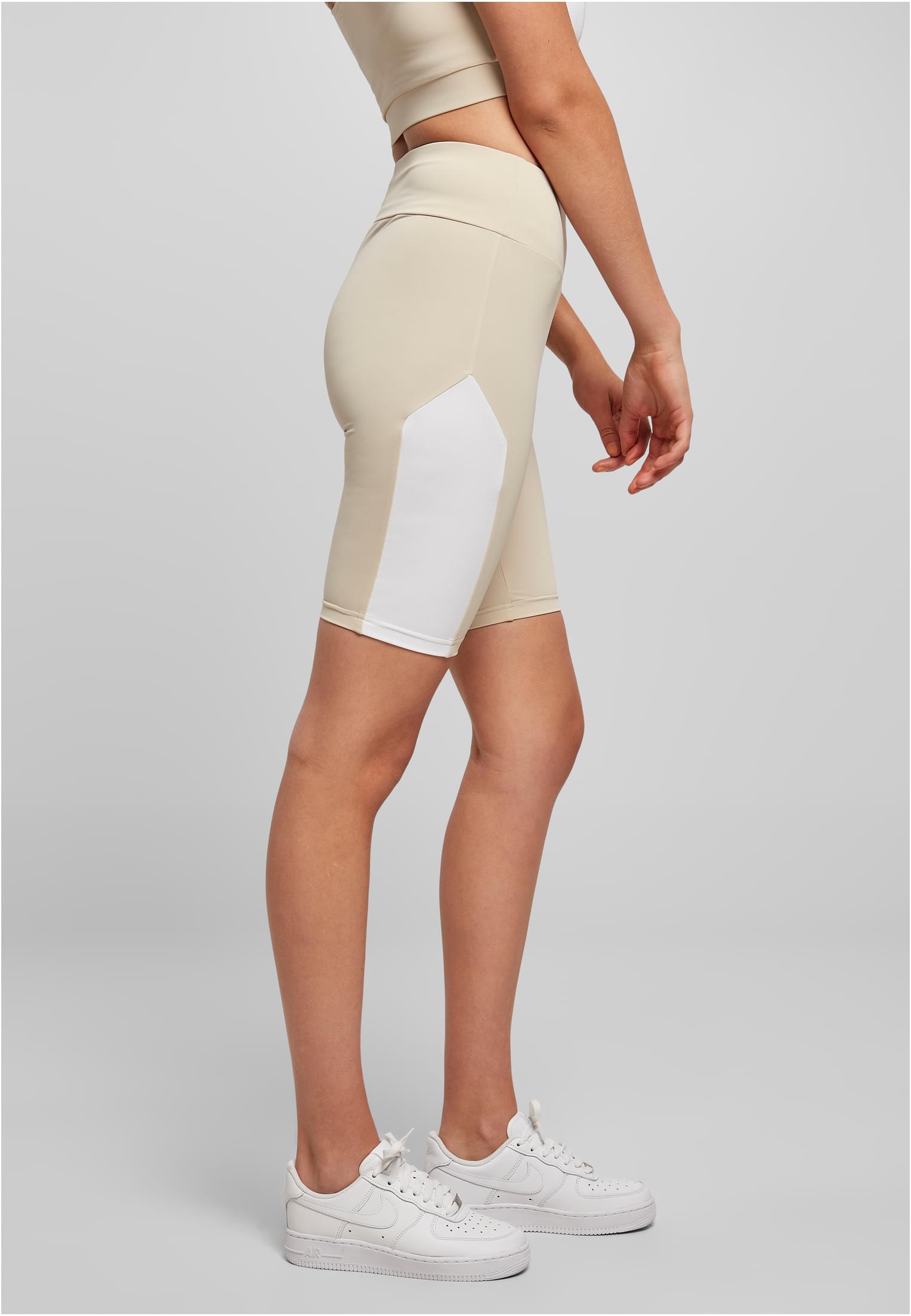 Ladies Color Block Cycle Shorts | softseagrass/white