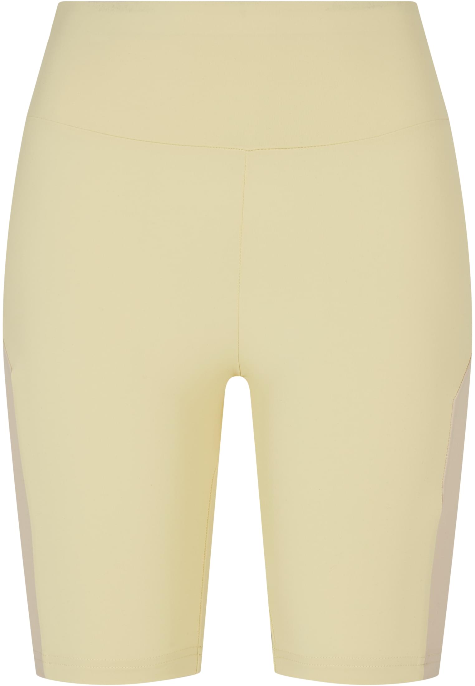 Ladies Color Block Cycle Shorts | softyellow/softseagrass