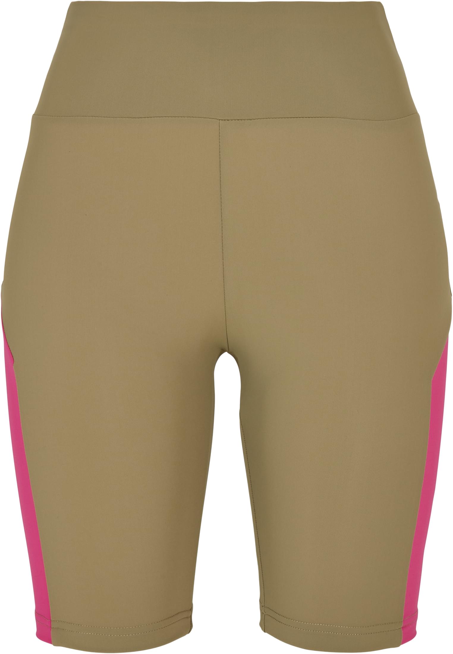 Ladies Color Block Cycle Shorts | khaki/brightviolet