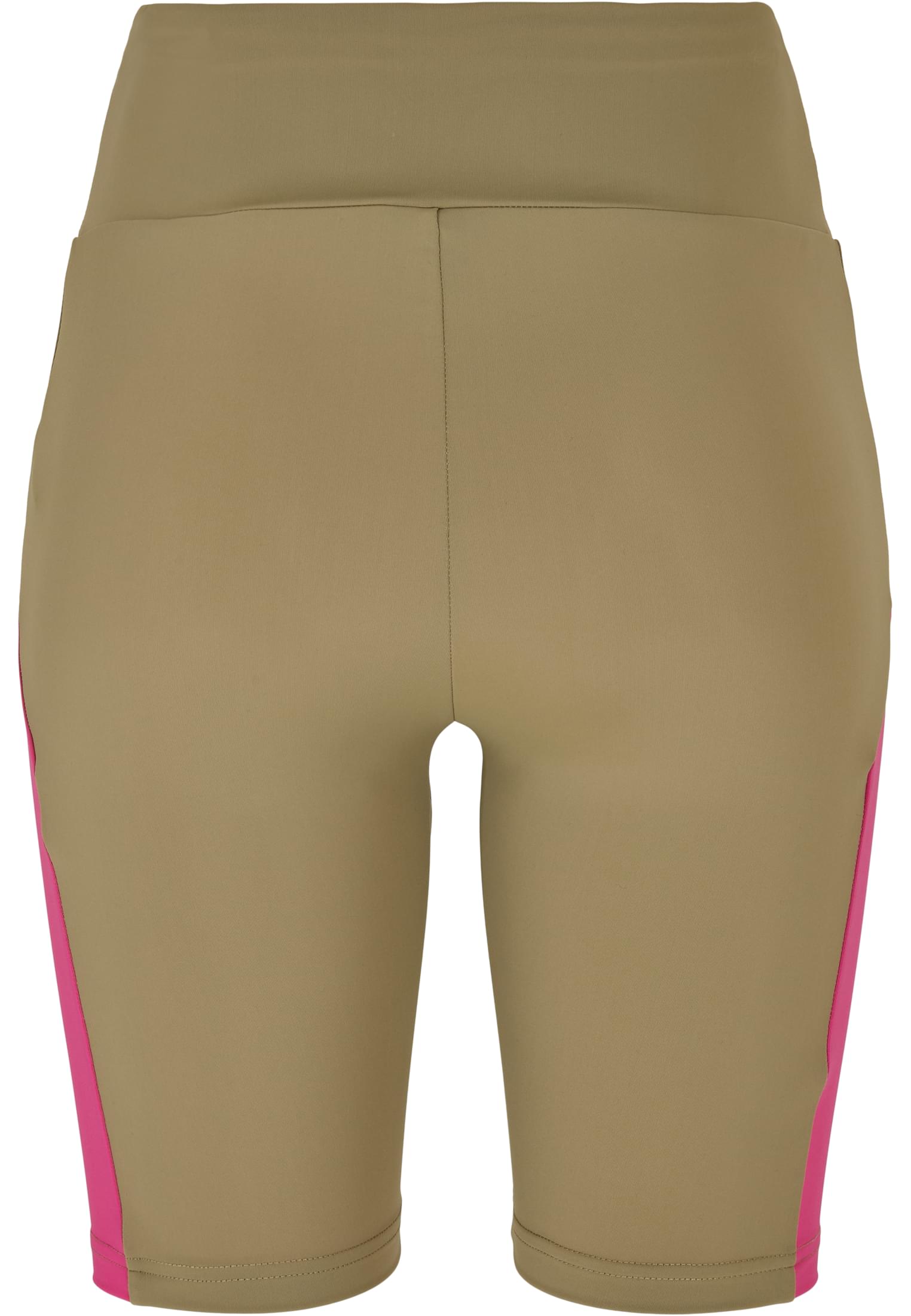 Ladies Color Block Cycle Shorts | khaki/brightviolet