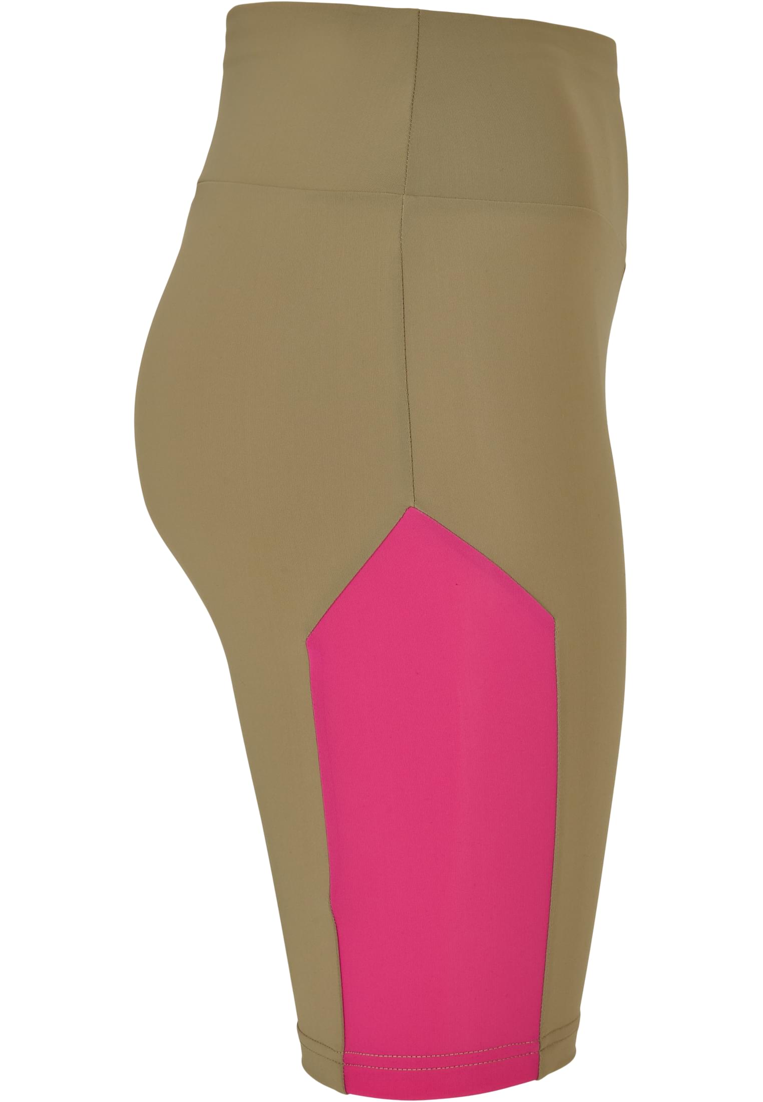 Ladies Color Block Cycle Shorts | khaki/brightviolet