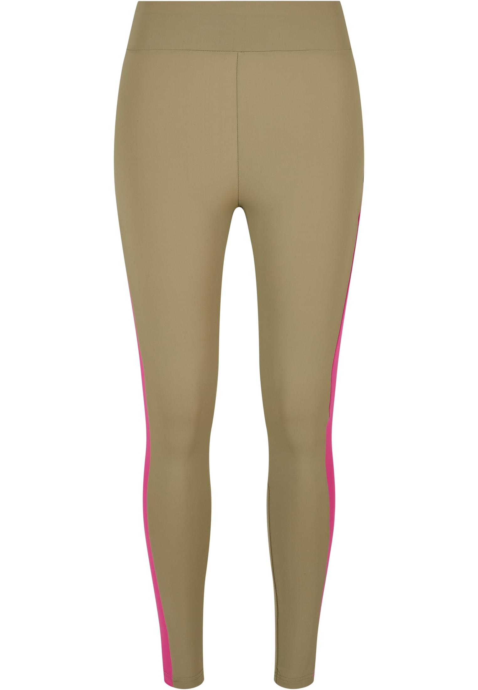 Ladies Color Block Leggings | khaki/brightviolet