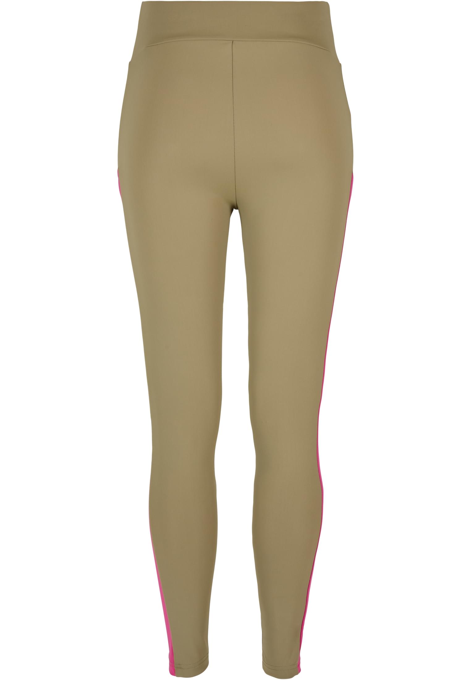 Ladies Color Block Leggings | khaki/brightviolet