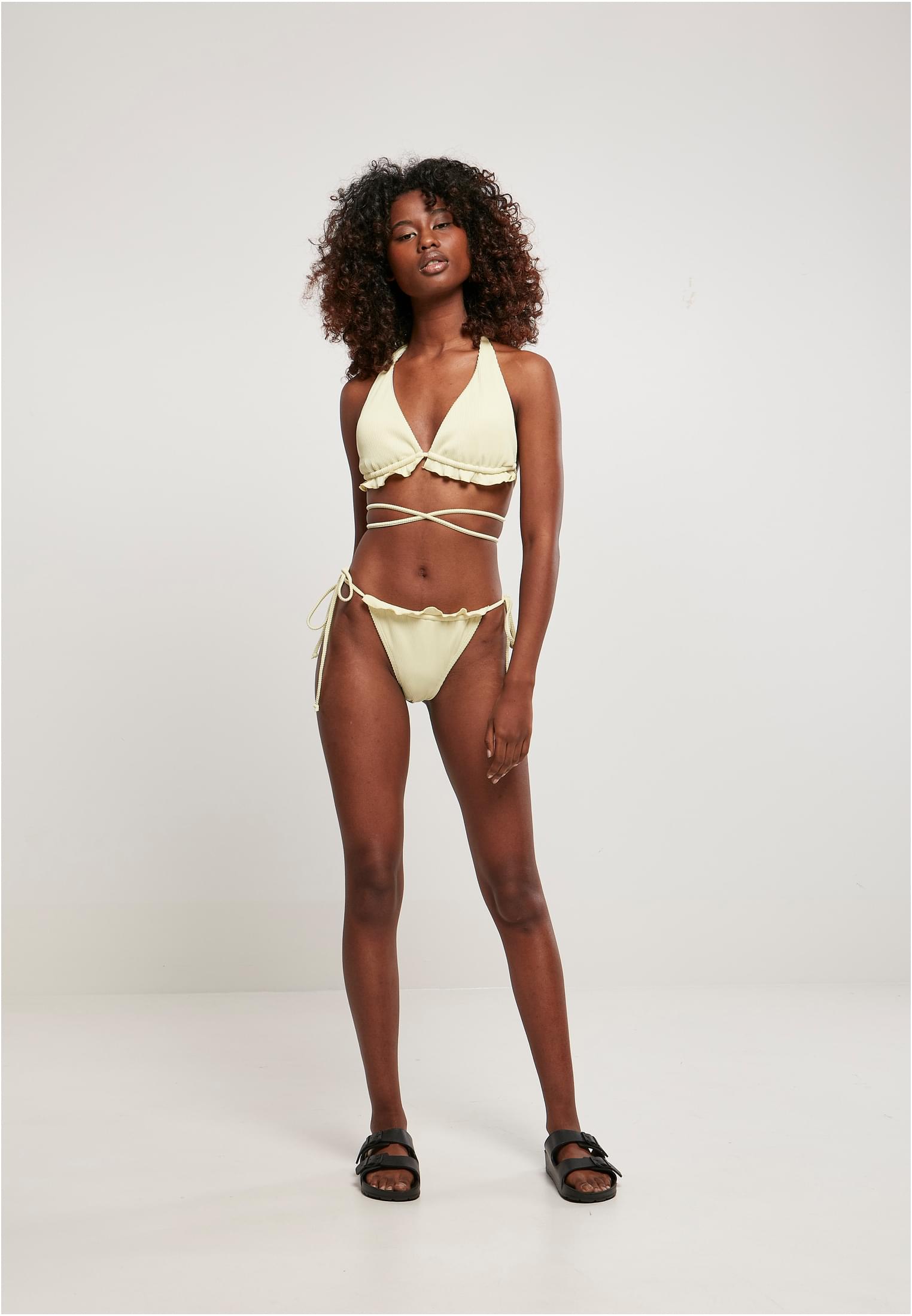 Ladies Rib Babylock Triangle Bikini | softyellow