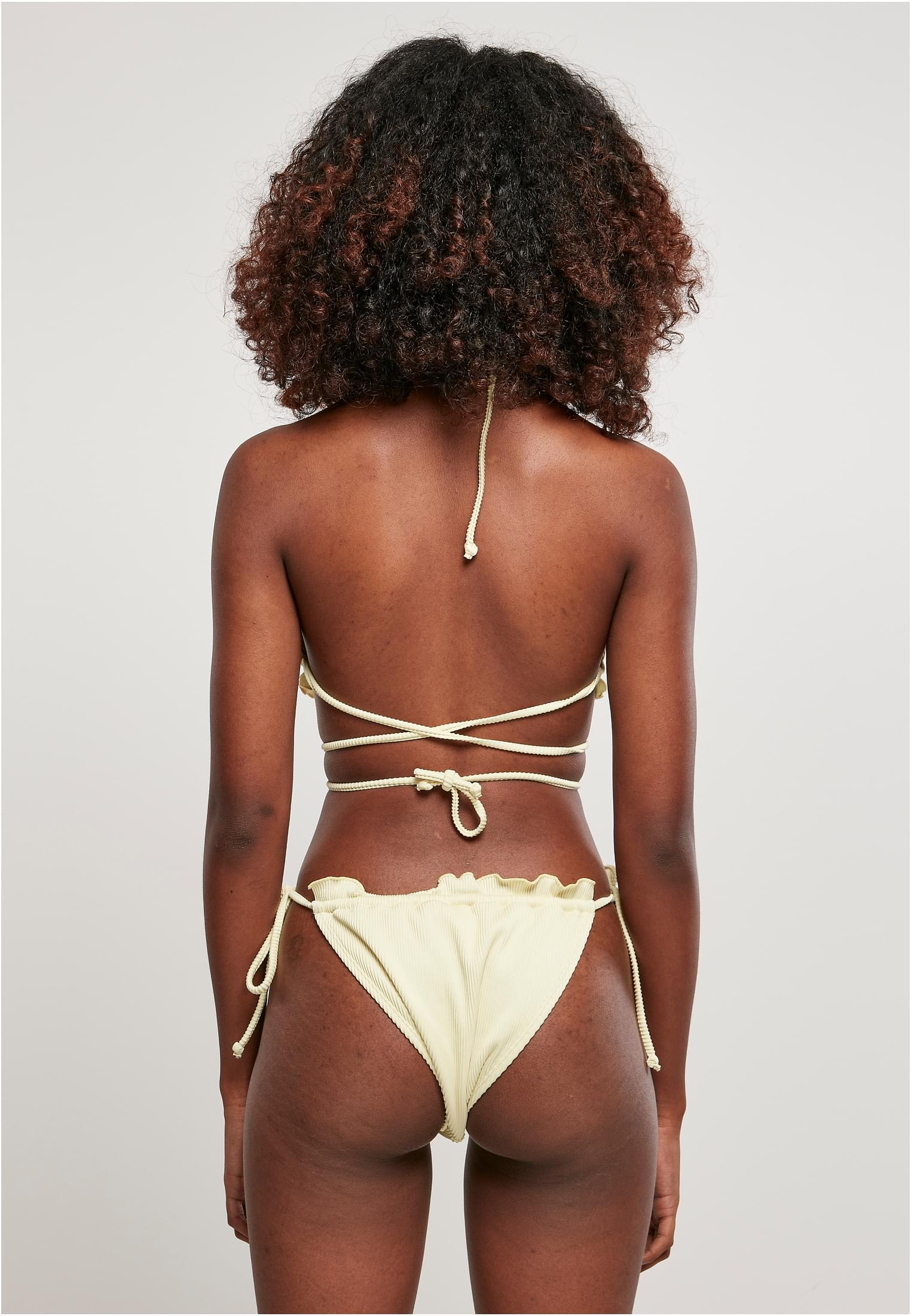 Ladies Rib Babylock Triangle Bikini | softyellow