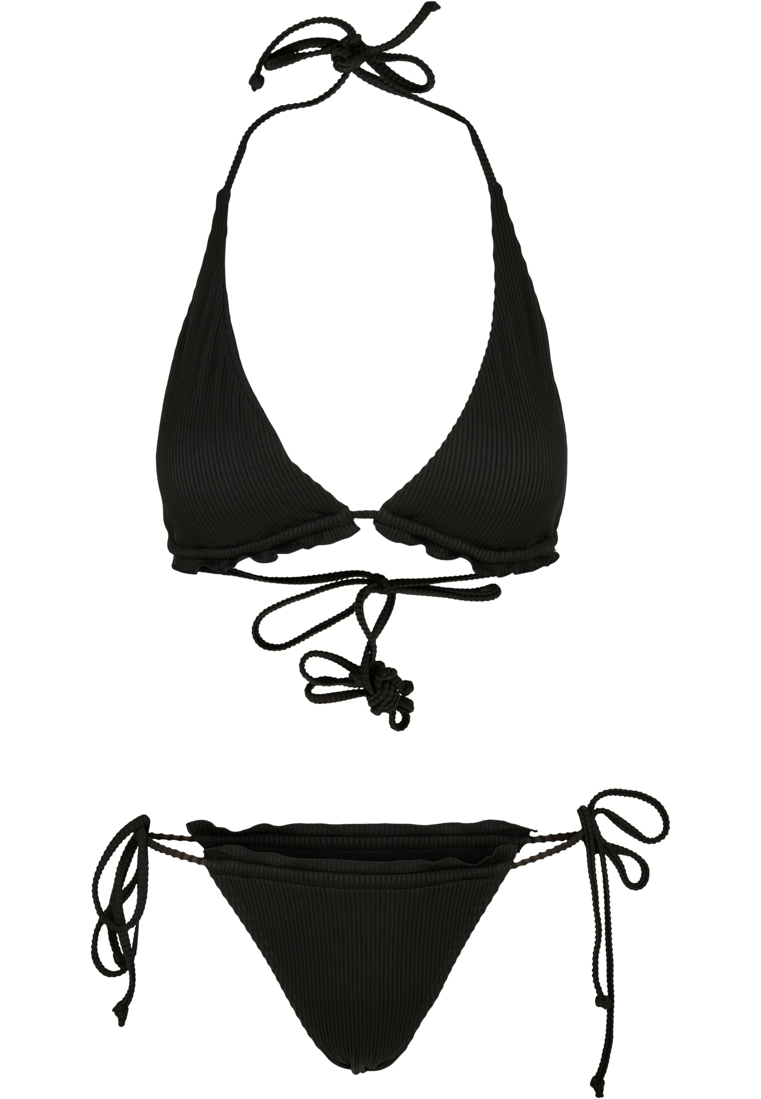 Ladies Rib Babylock Triangle Bikini | black