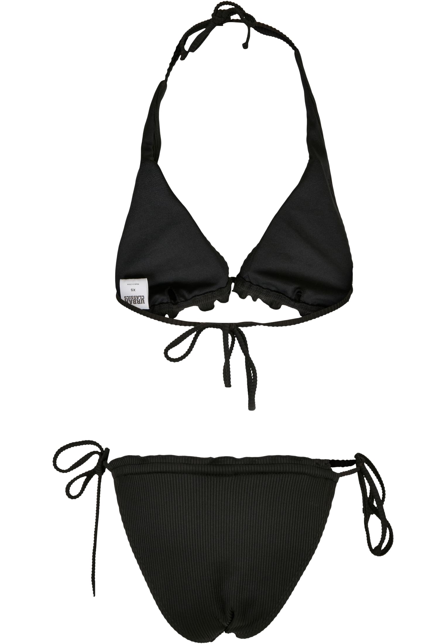 Ladies Rib Babylock Triangle Bikini | black