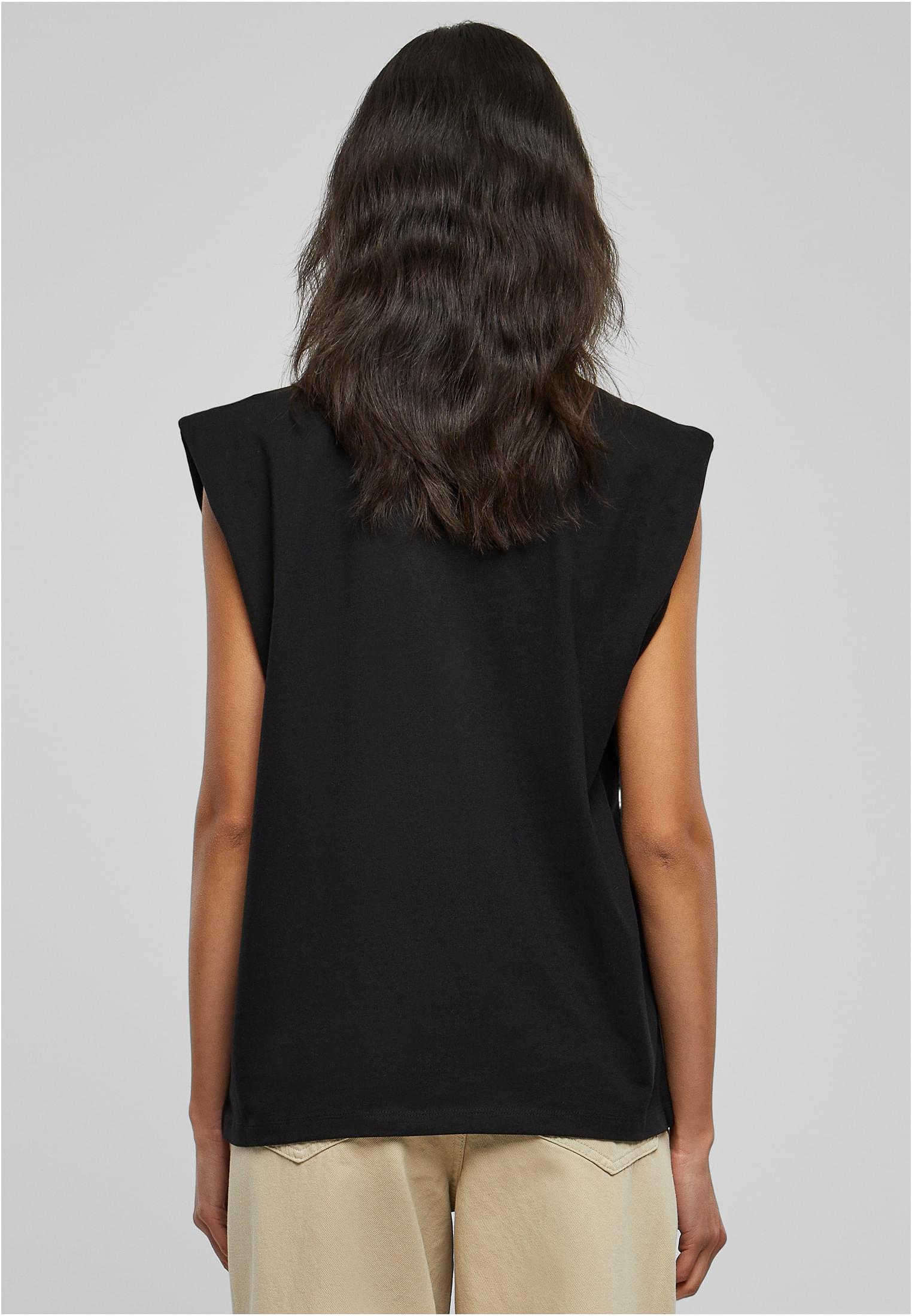 Ladies Organic Heavy Padded Shoulder Tank Top | black