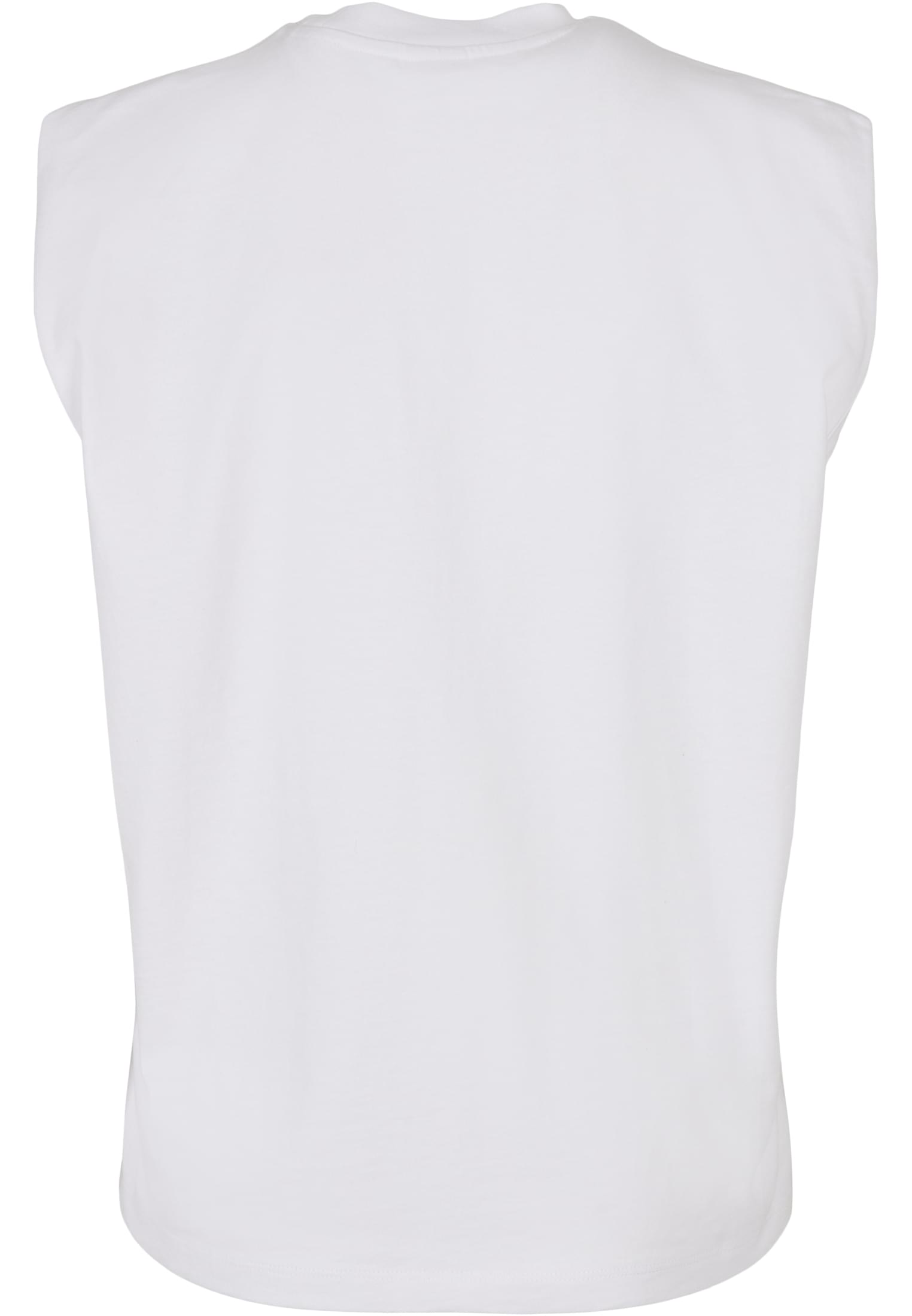 Ladies Organic Heavy Padded Shoulder Tank Top | white