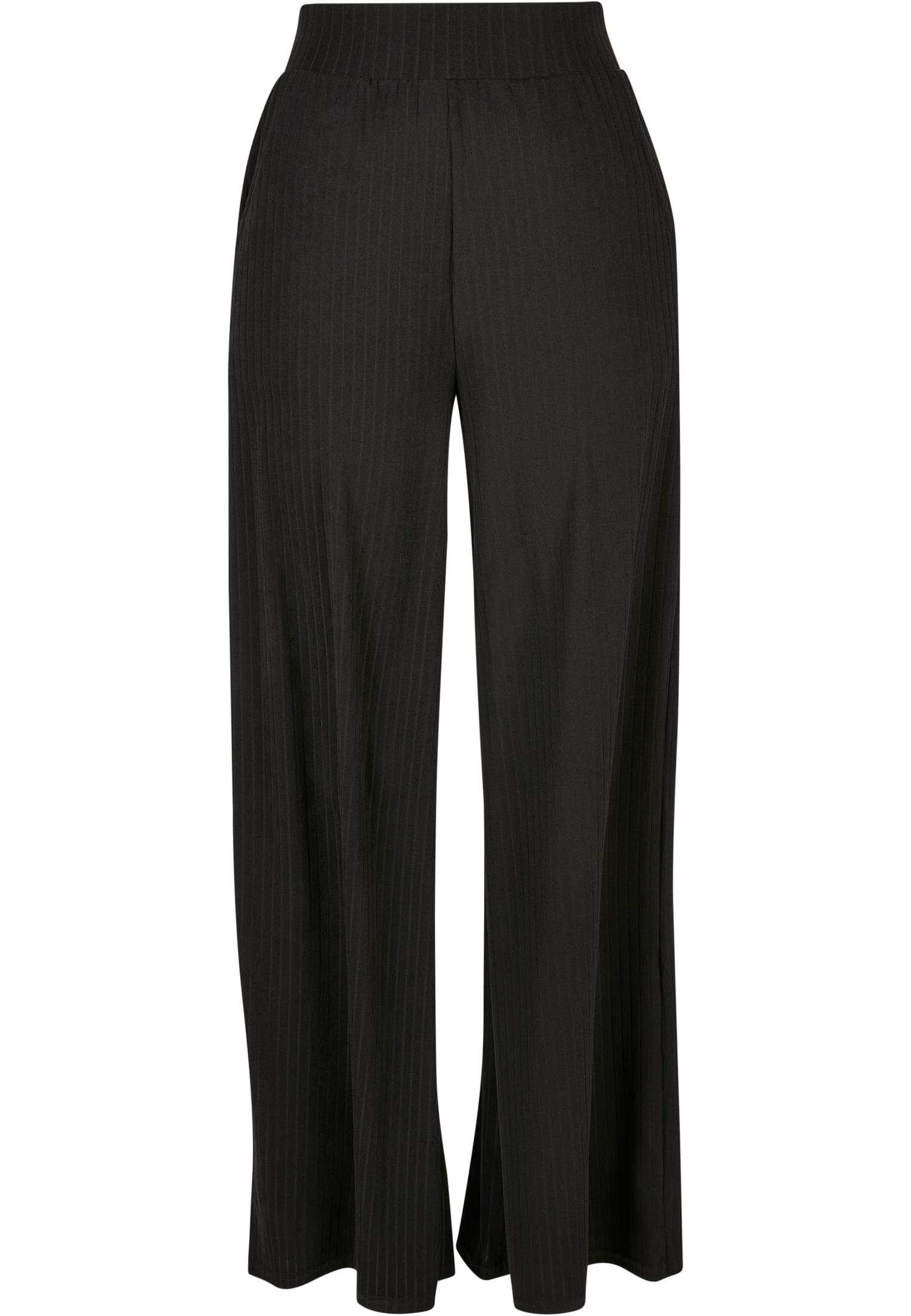 Ladies Rib Jersey Wide Leg Pants | black