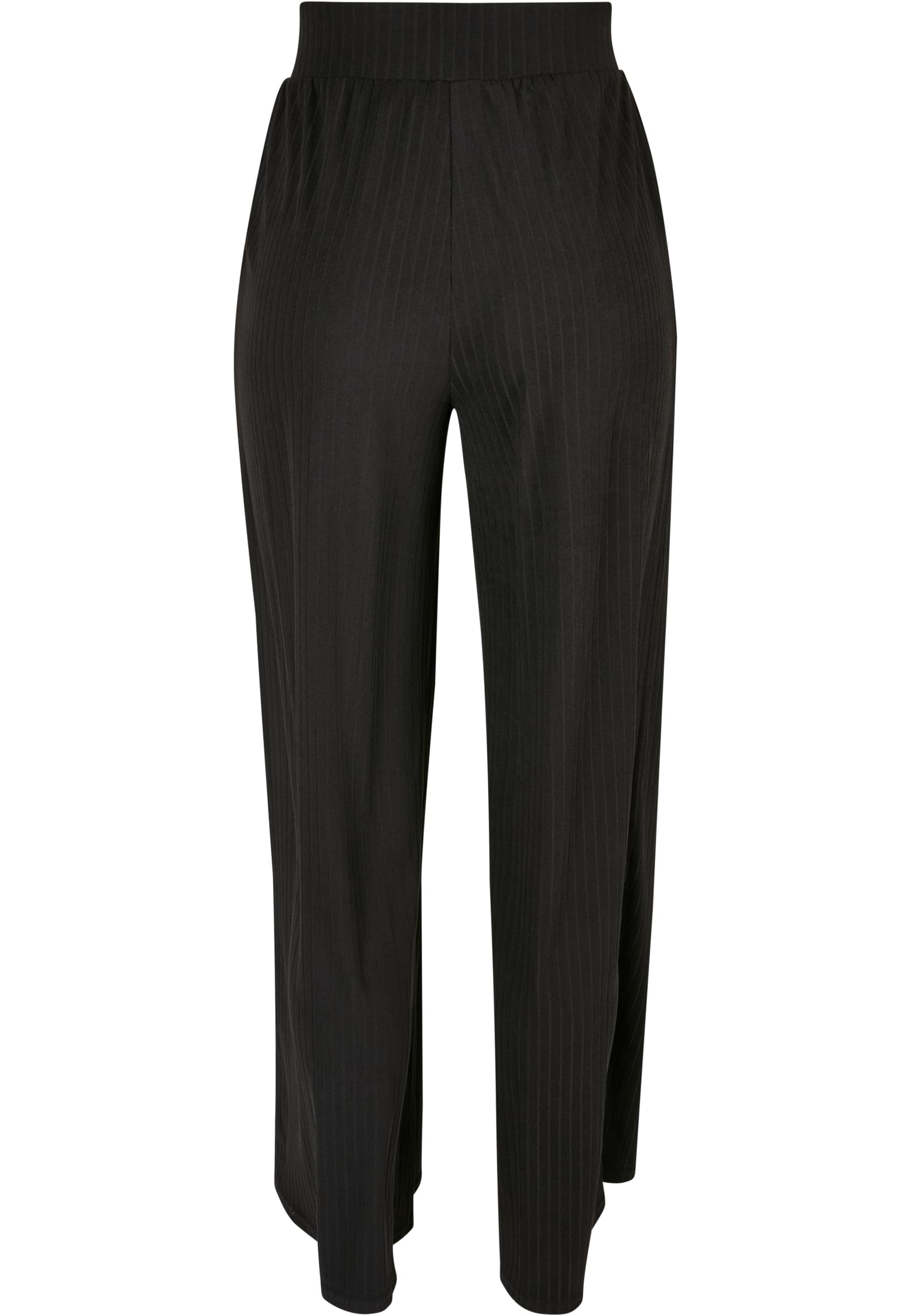 Ladies Rib Jersey Wide Leg Pants | black