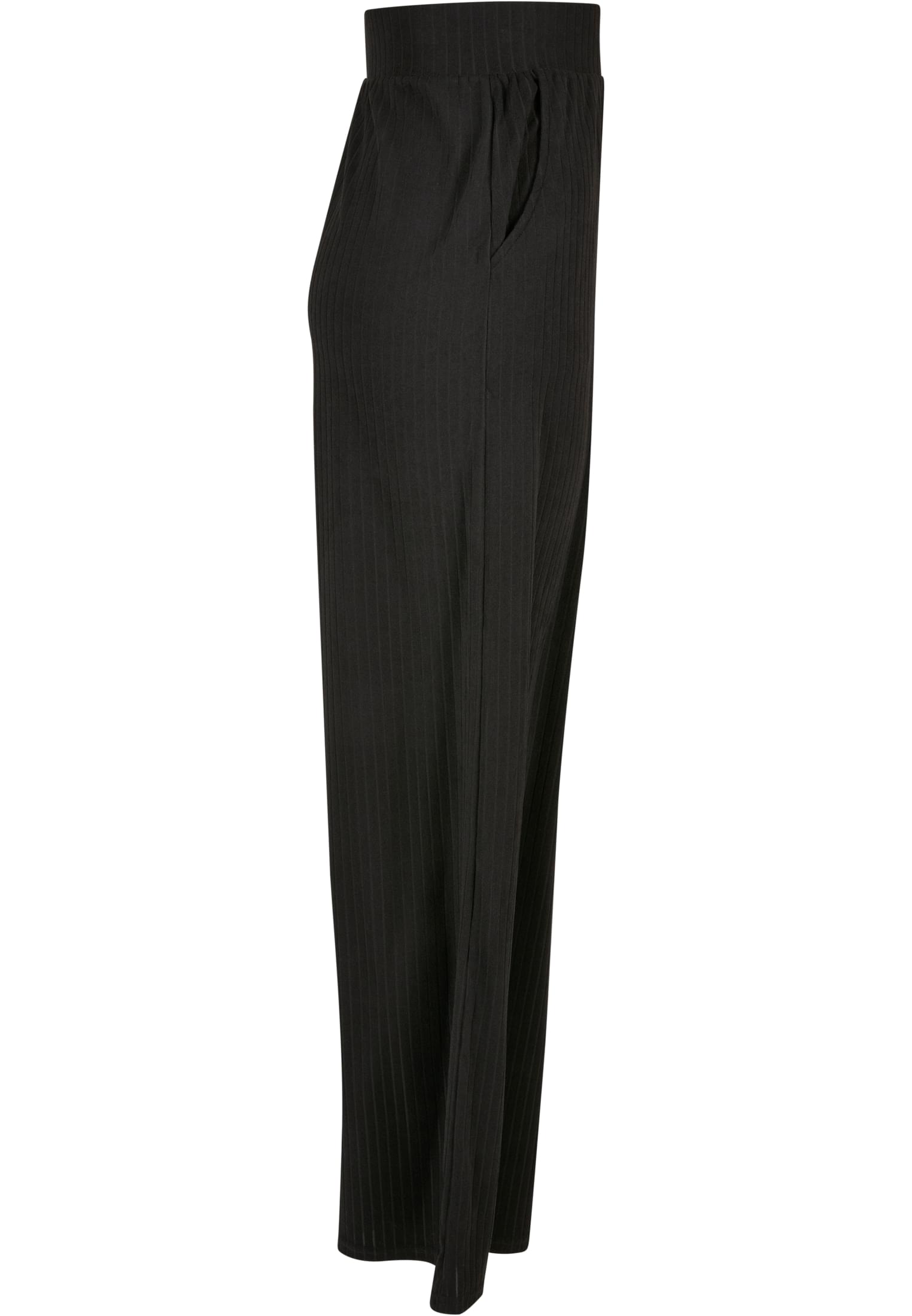 Ladies Rib Jersey Wide Leg Pants | black