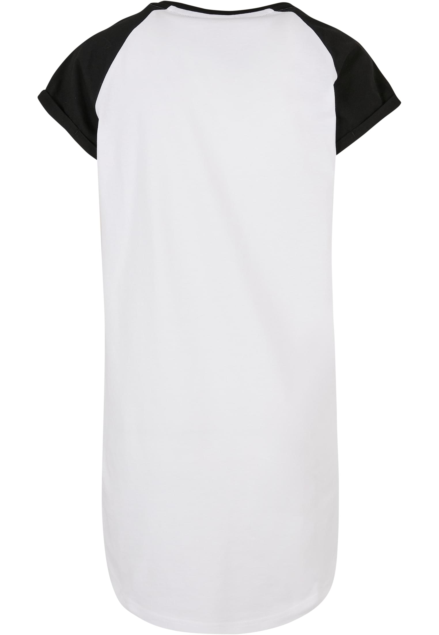 Ladies Contrast Raglan Tee Dress | white/black