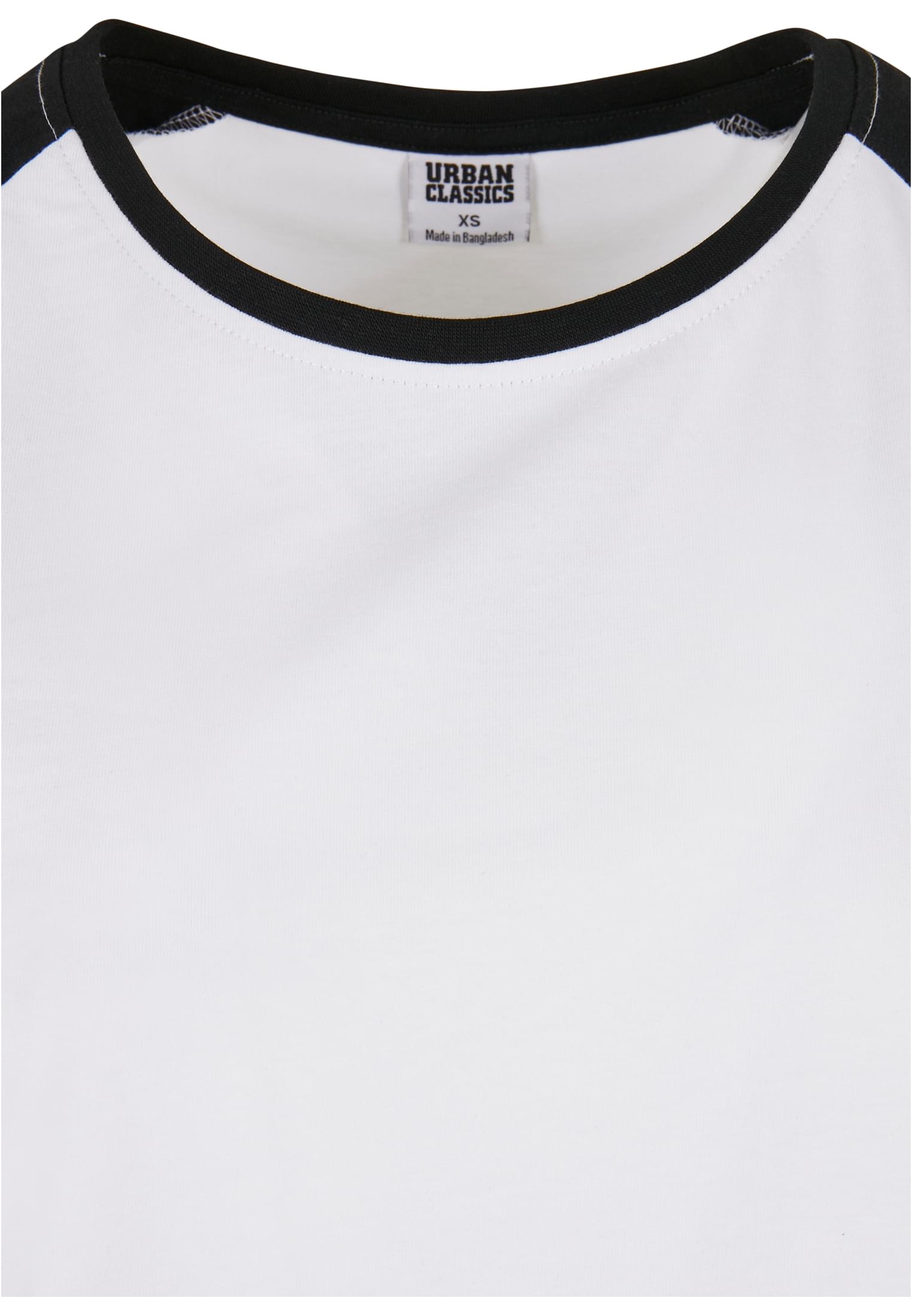 Ladies Contrast Raglan Tee Dress | white/black