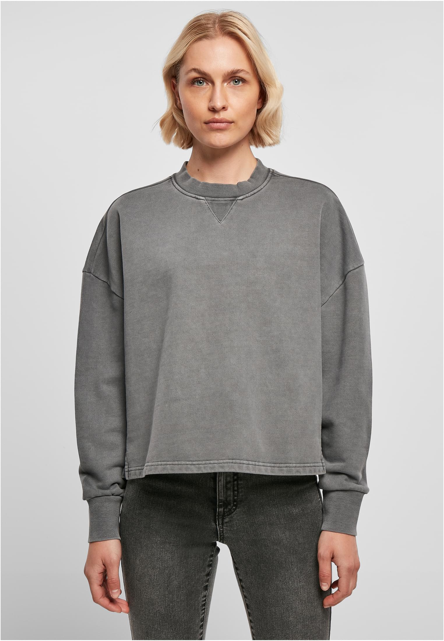 Ladies Heavy Terry Garment Dye Crewneck | darkshadow