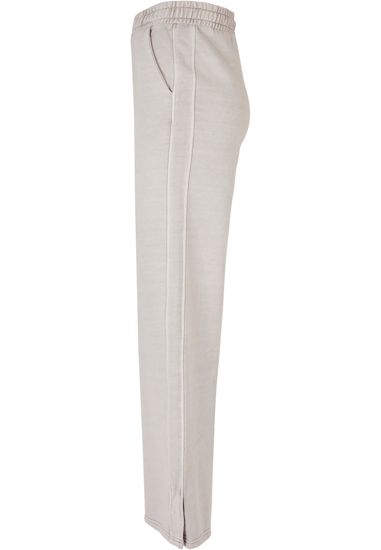 Ladies Heavy Terry Garment Dye Slit Pants | warmgrey