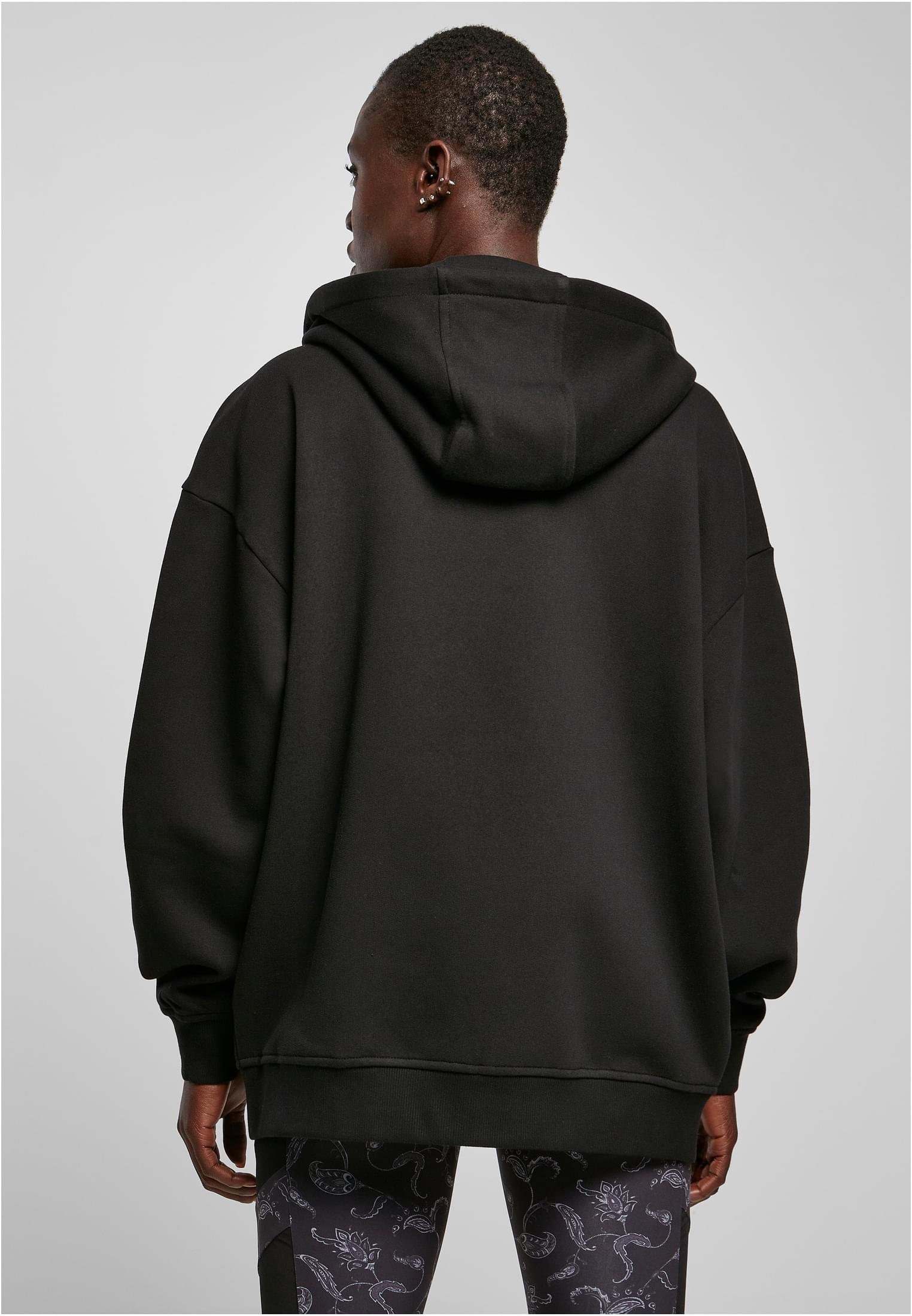 Ladies Oversized Zip Hoody | black