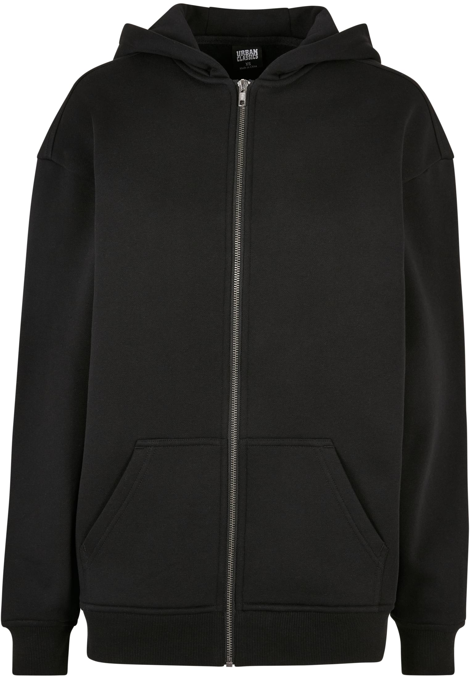 Ladies Oversized Zip Hoody | black