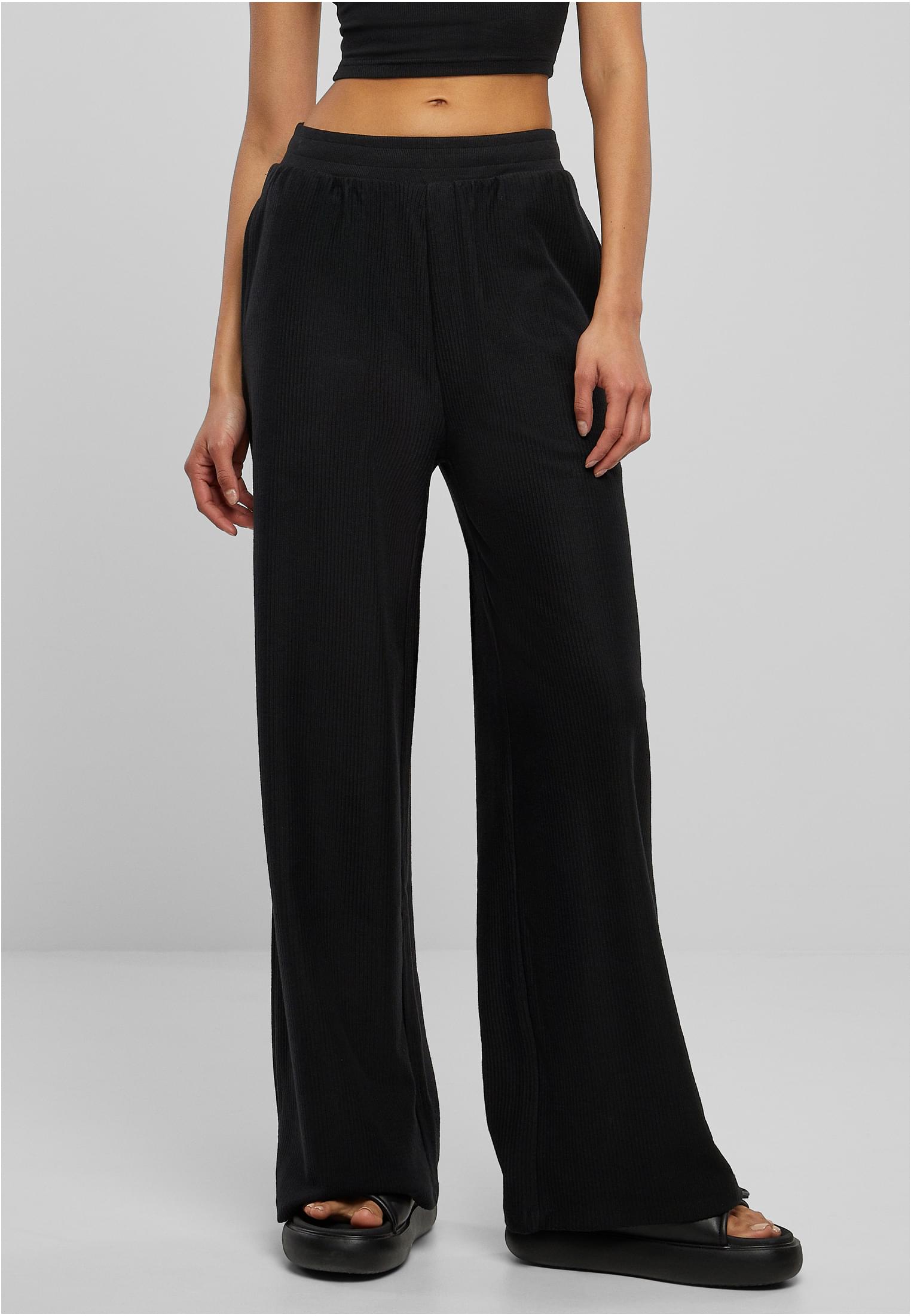 Ladies Straight Rib Terry Pants | black