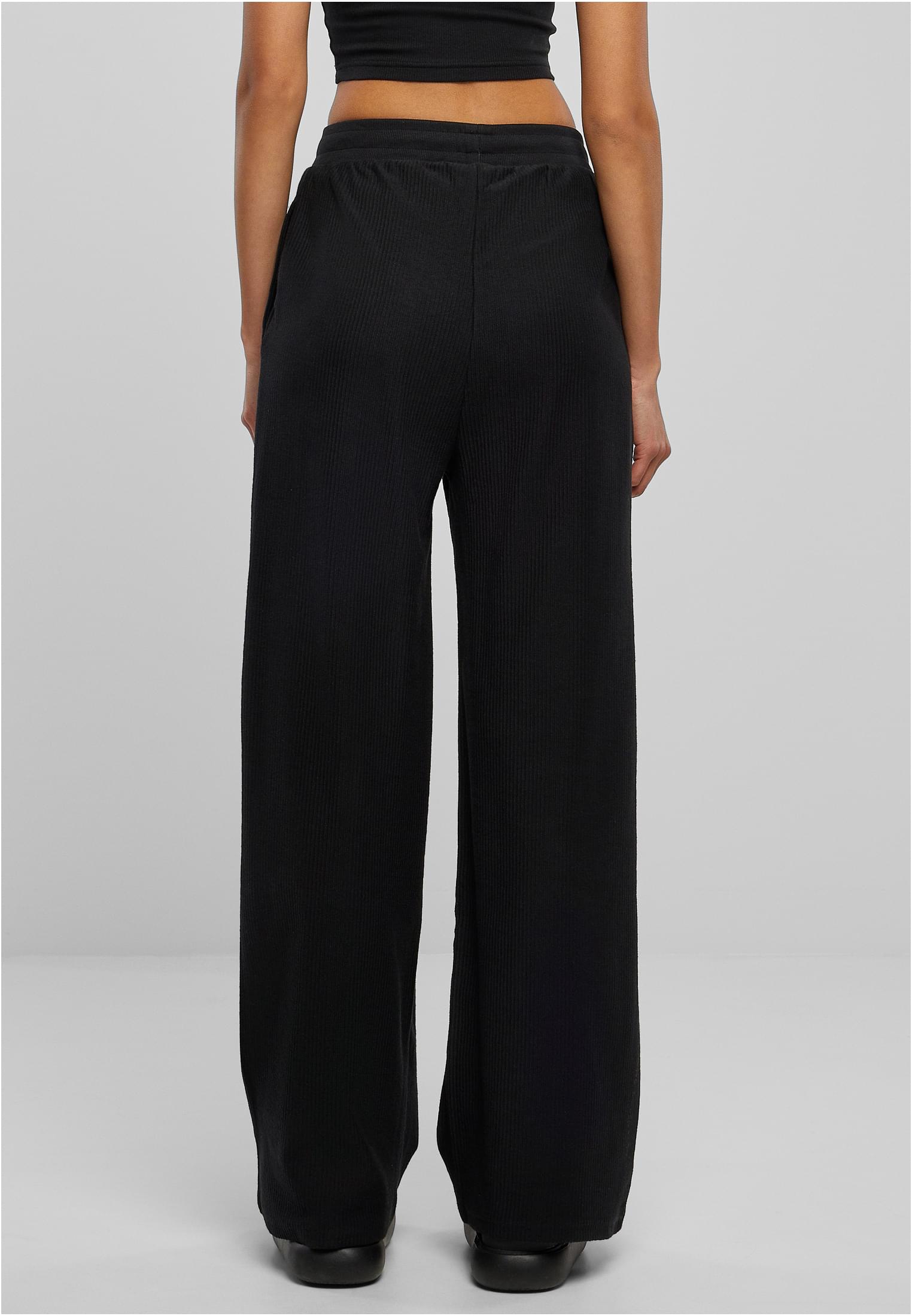 Ladies Straight Rib Terry Pants | black