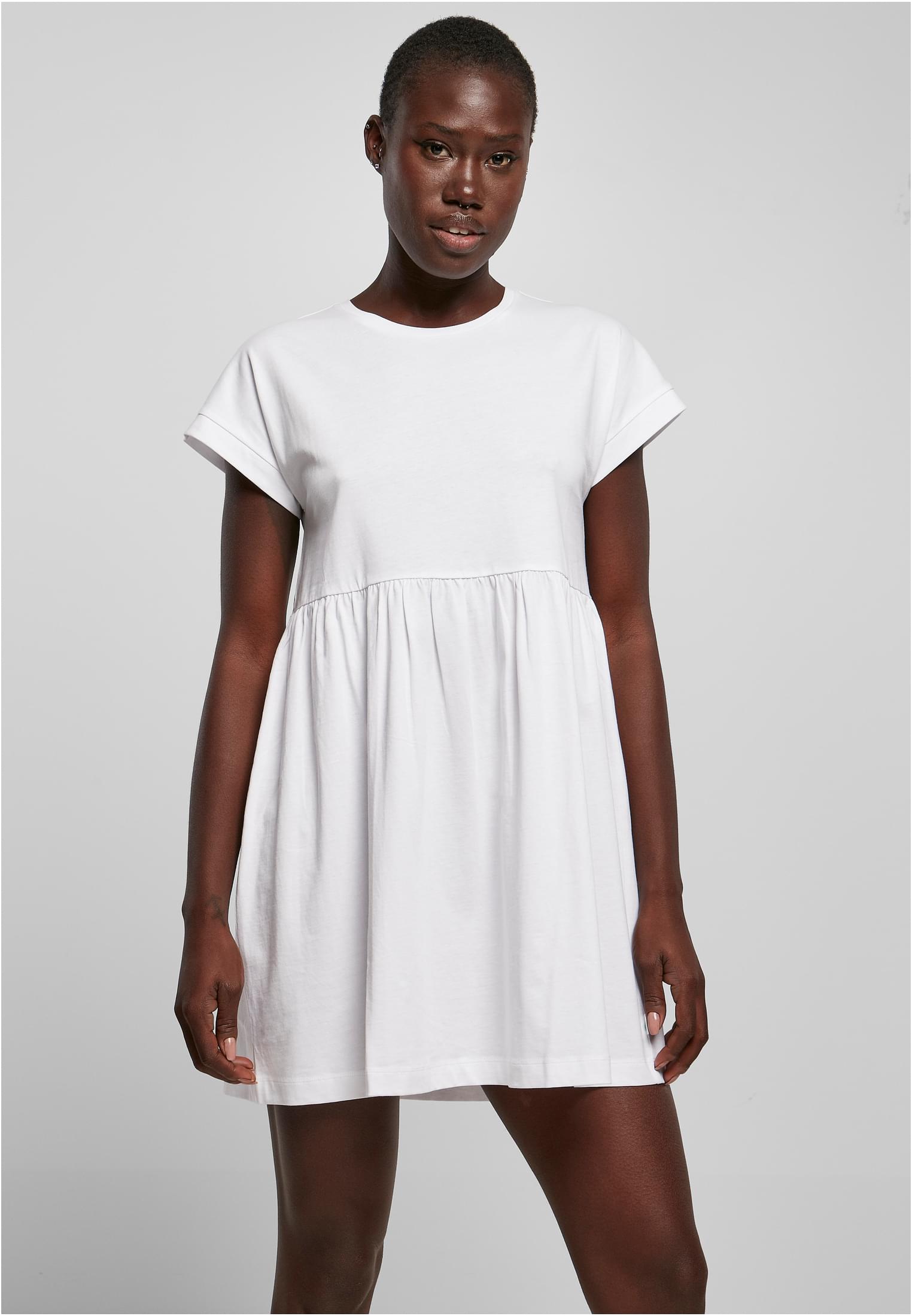 Ladies Organic Empire Valance Tee Dress | white