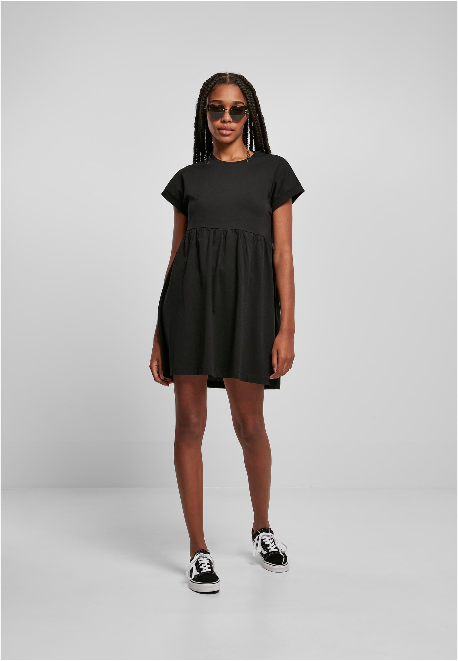 Ladies Organic Empire Valance Tee Dress | black