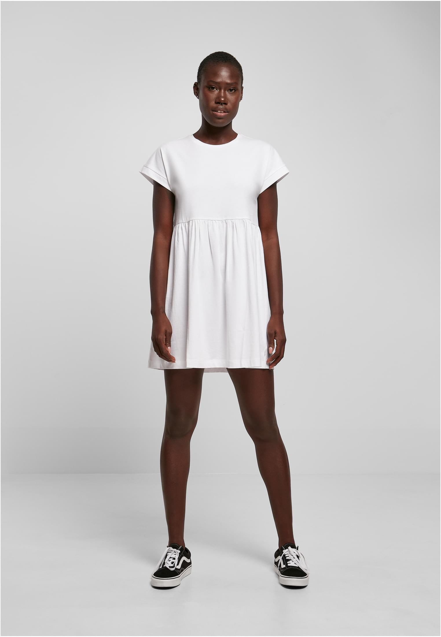 Ladies Organic Empire Valance Tee Dress | white