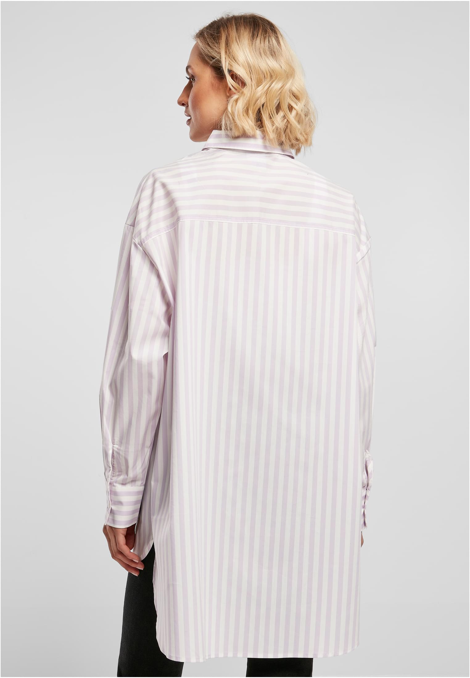 Ladies Oversized Stripe Shirt | white/lilac