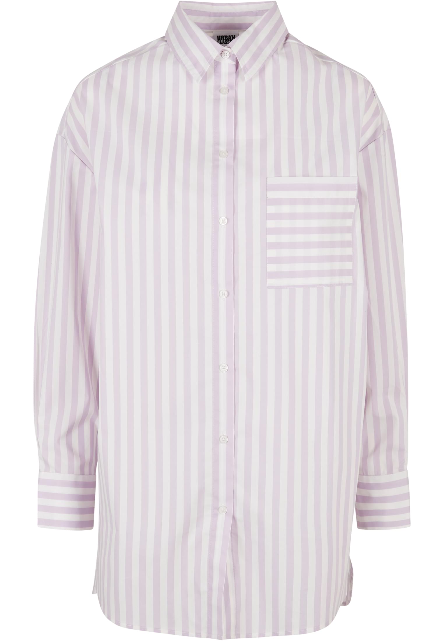 Ladies Oversized Stripe Shirt | white/lilac